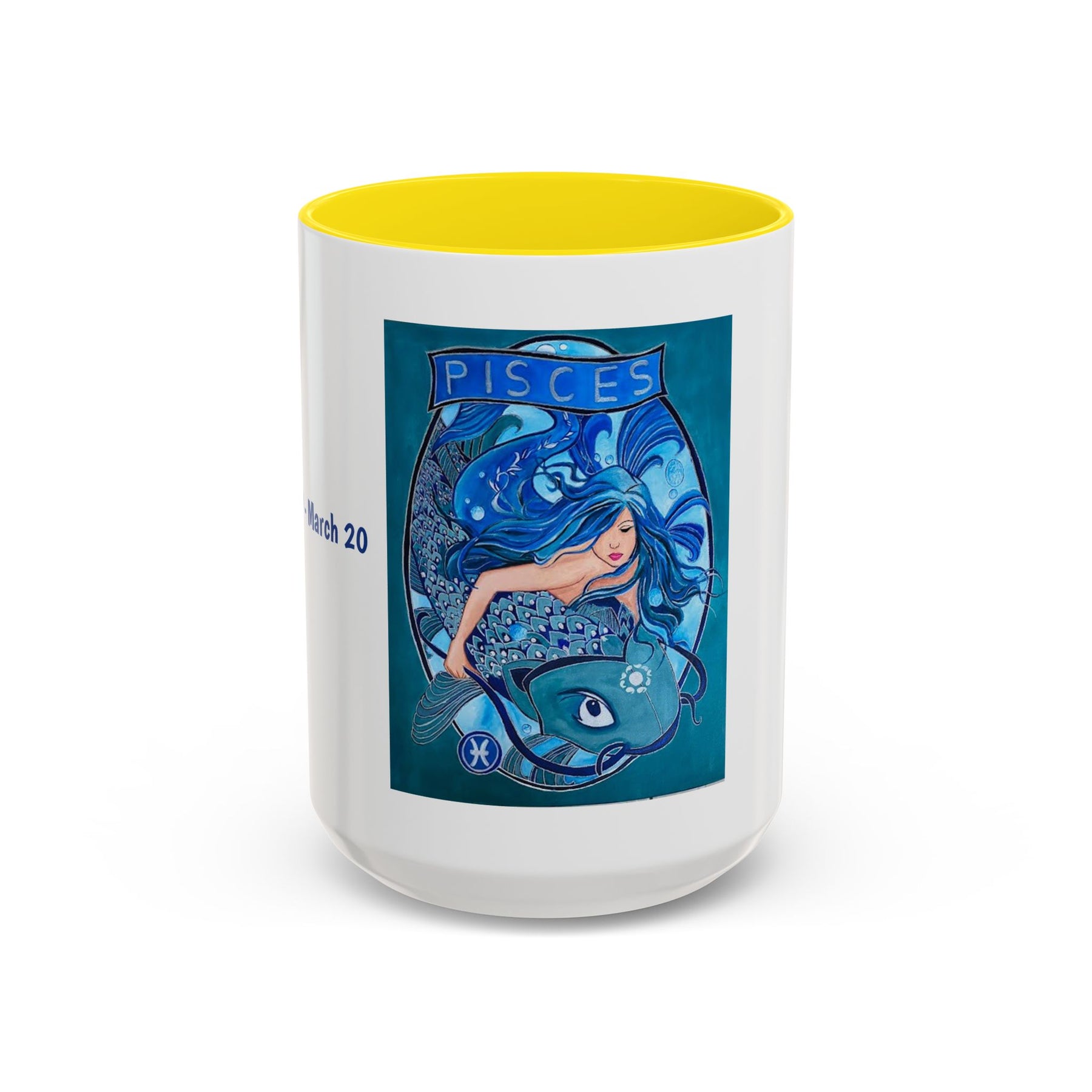Pisces Zodiac Mug, Colorful Ceramic Fish Mug Design, Cute 11oz Cup - Ira World Art LLC
