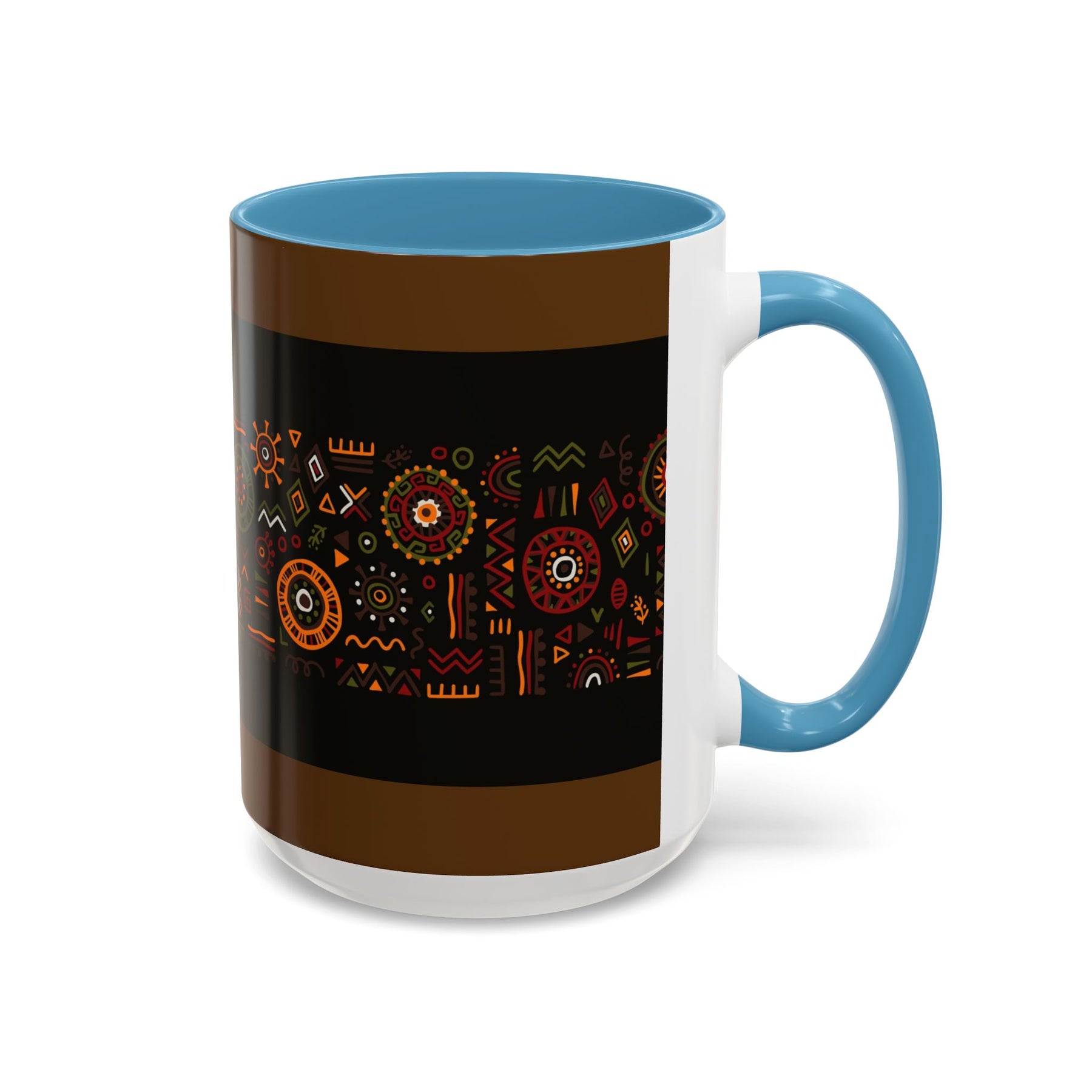 Tribal Ceramic Coffee Mug, Afrocentric Colorful Design, Custom 11oz & 15oz - Ira World Art LLC
