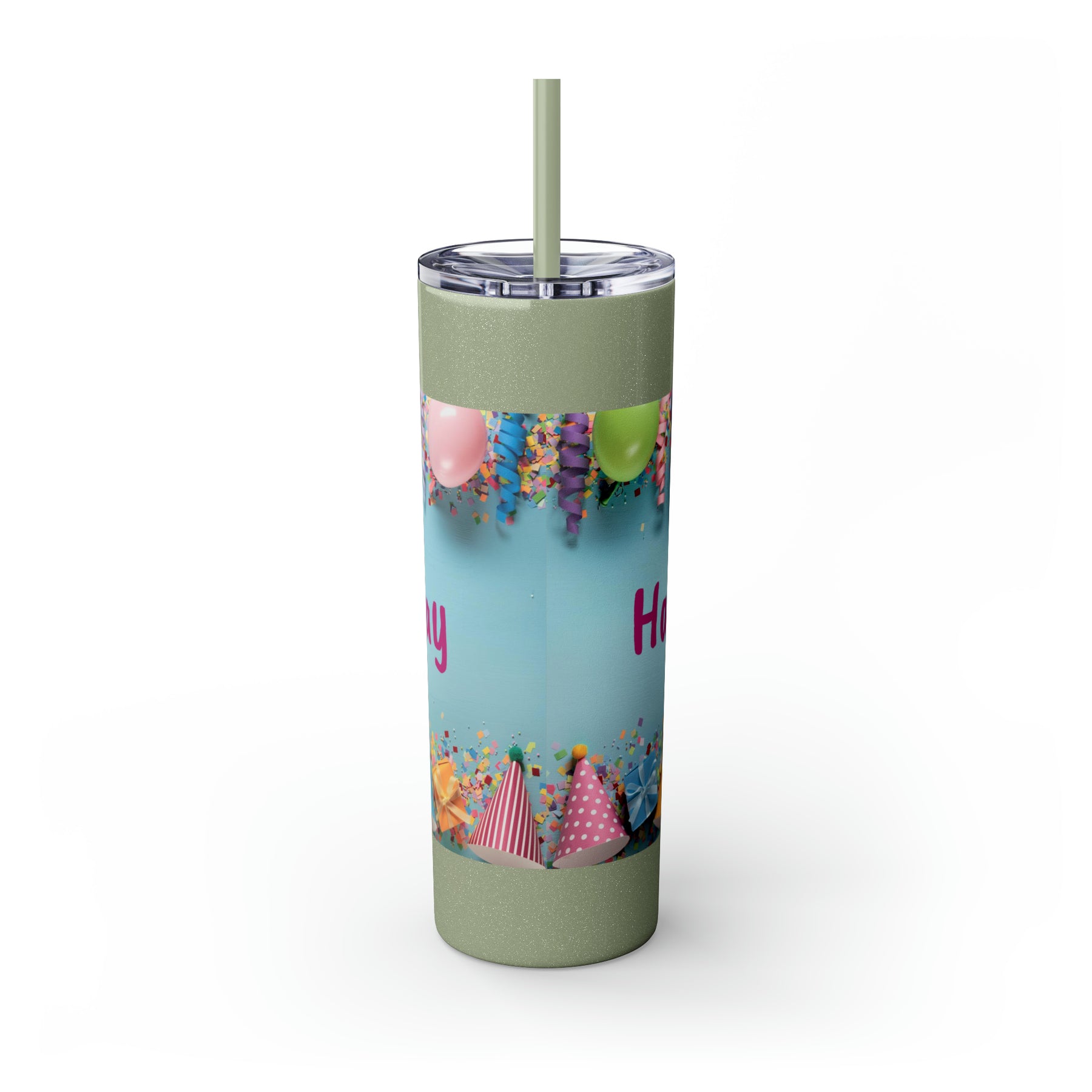 Birthday Skinny Tumbler with Straw – Celebrate in Sip-worthy Fashion!, 20oz - Ira World Art LLC
