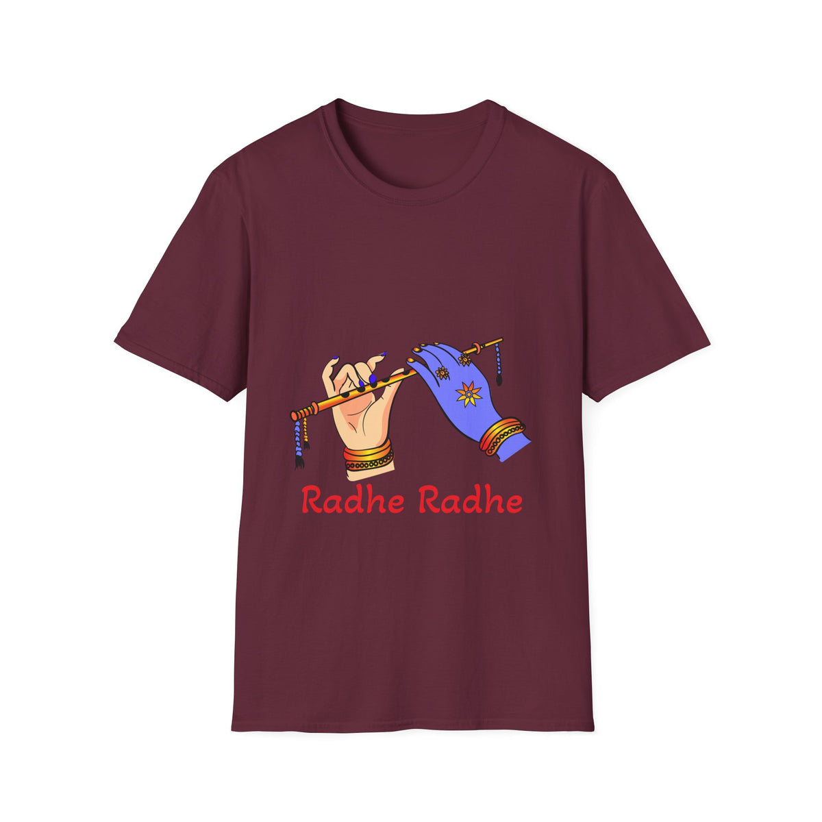 Spiritual Unisex T-Shirt, Comfortable Cotton Tee with 'Radhe Radhe' Design, Perfect for Festivals, Gifts for Friends, Everyday Wear - Ira World Art LLC