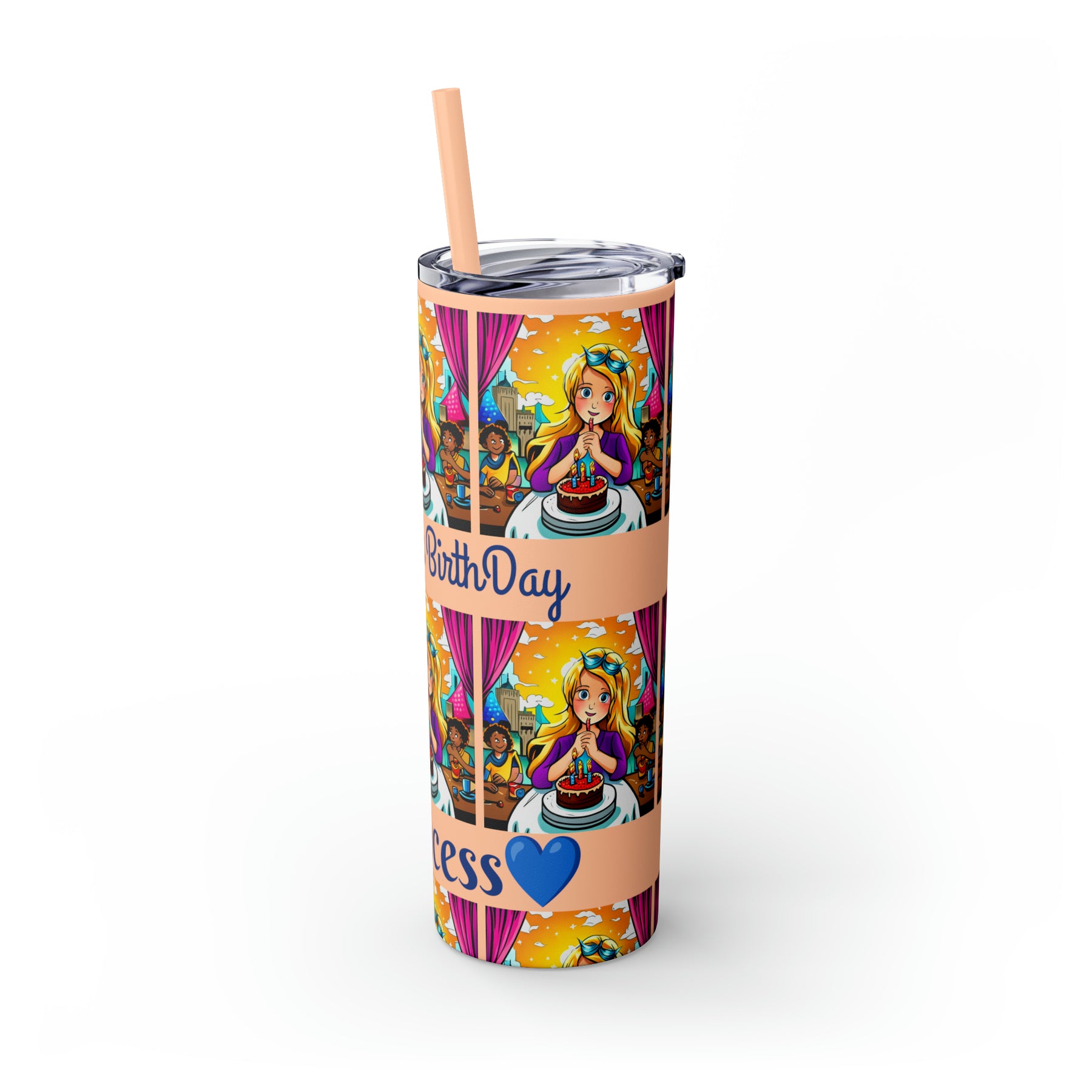Stylish 20oz Birthday Skinny Tumbler with Straw – Celebrate in Sip-worthy Fashion!" - Ira World Art LLC