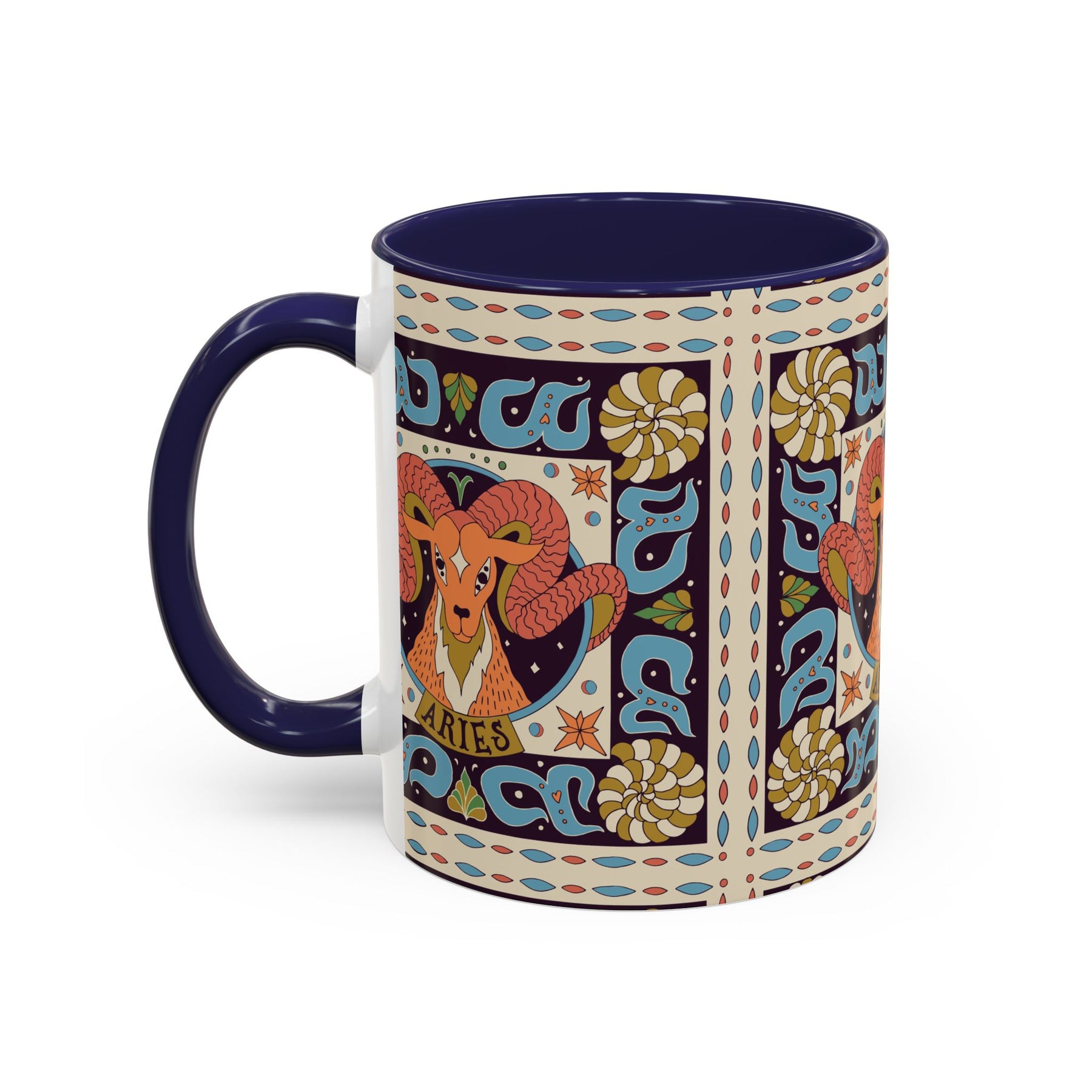Colorful Capricorn Coffee Mug, Custom Ceramic 11oz & 15oz Zodiac Design - Ira World Art LLC