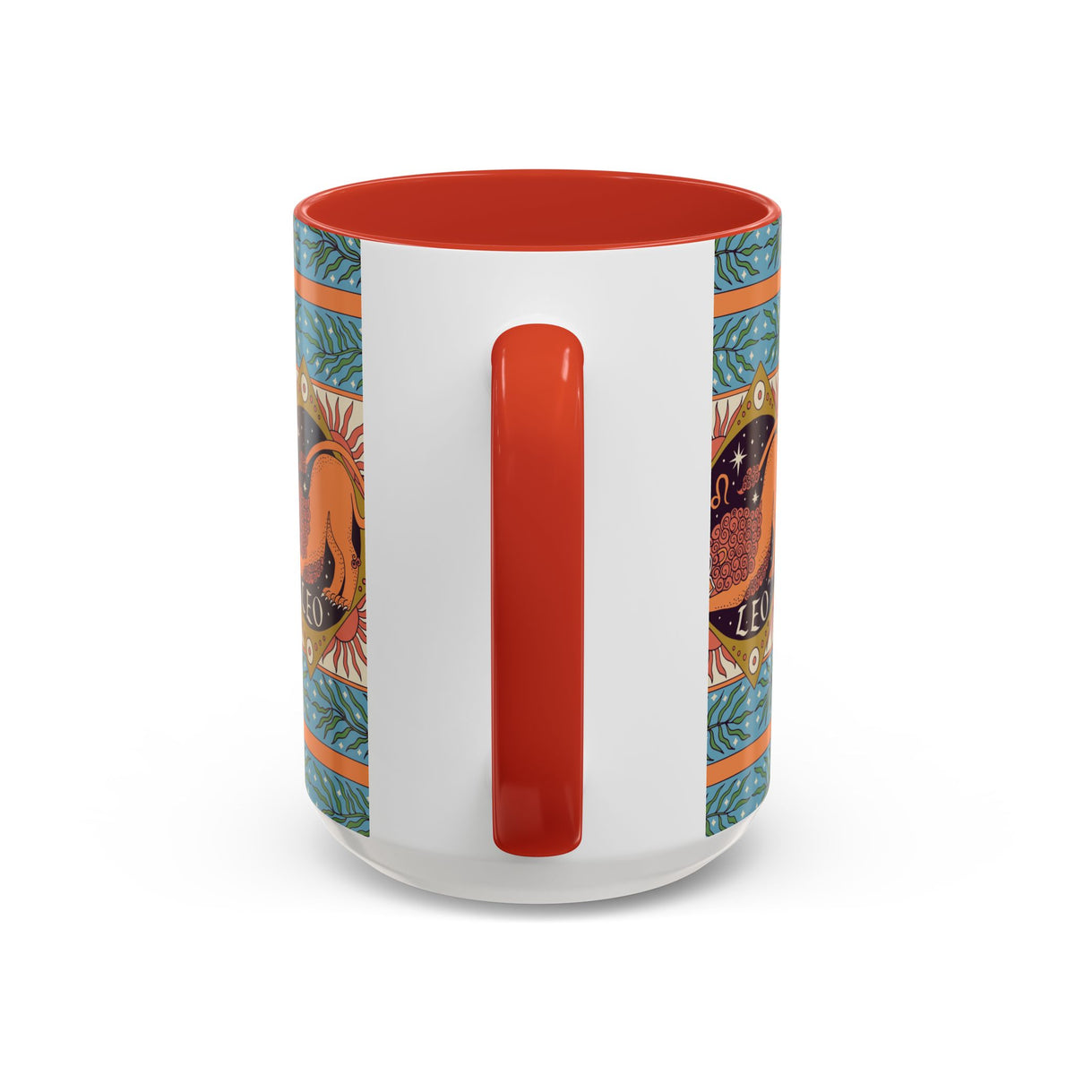 Vibrant Leo Zodiac Coffee Mug, Custom Ceramic 11oz & 15oz Colorful Design - Ira World Art LLC