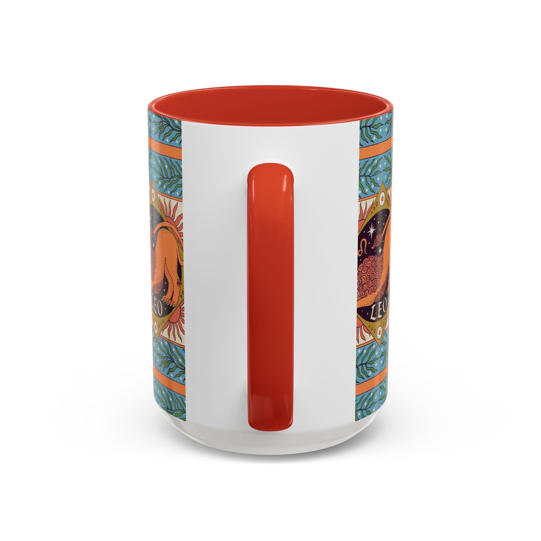 Vibrant Leo Zodiac Coffee Mug, Custom Ceramic 11oz & 15oz Colorful Design - Ira World Art LLC