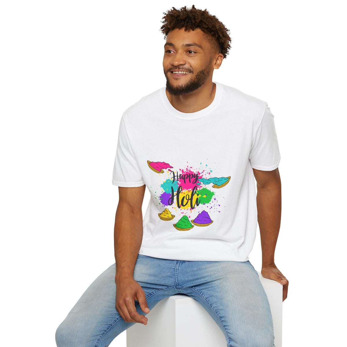 Holi Festival T‑Shirt – "Happy Holi" Color Powder Celebration Tee - Ira World Art LLC