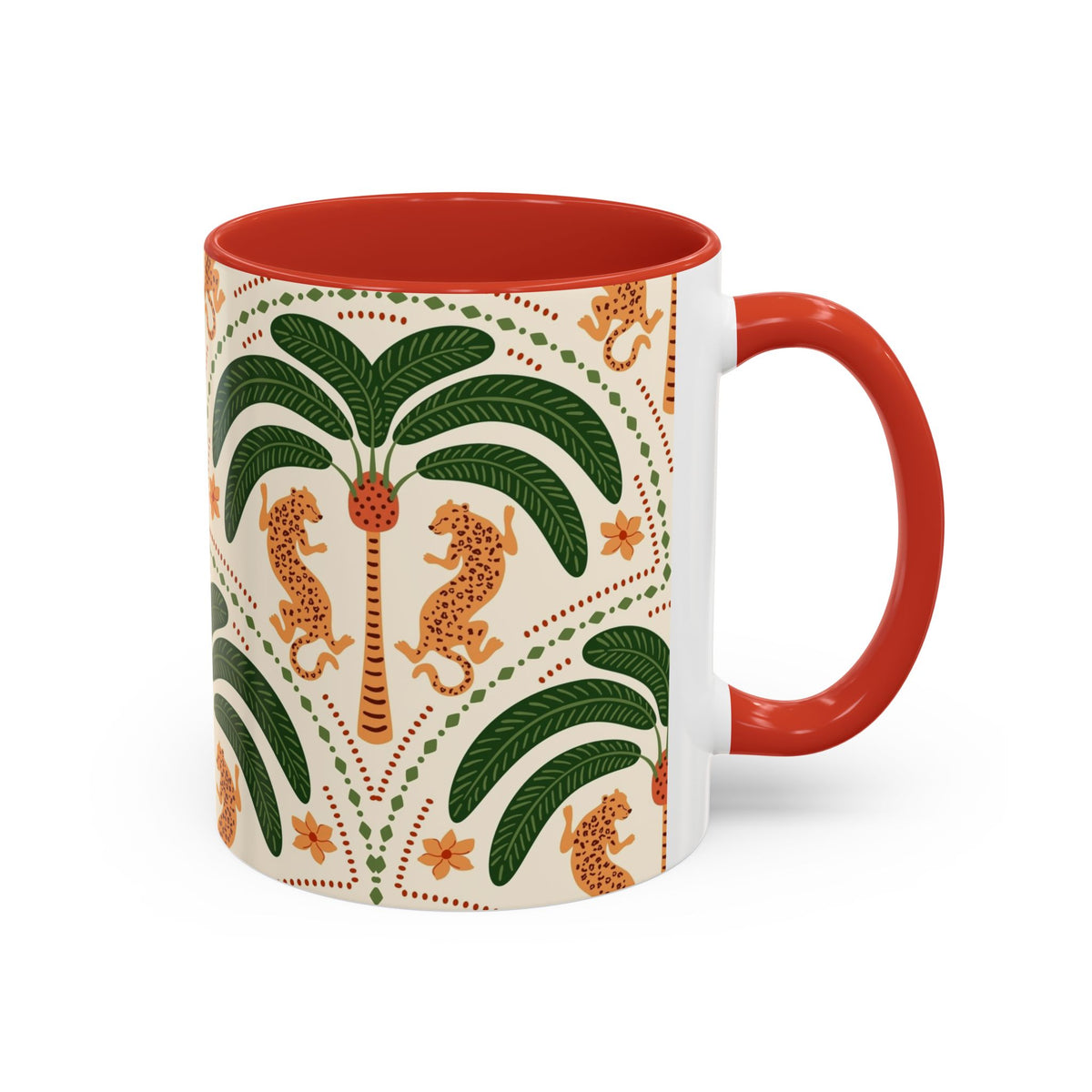 Tropical Ceramic Coffee Mug with Colorful Floral Design, 11oz & 15oz - Ira World Art LLC