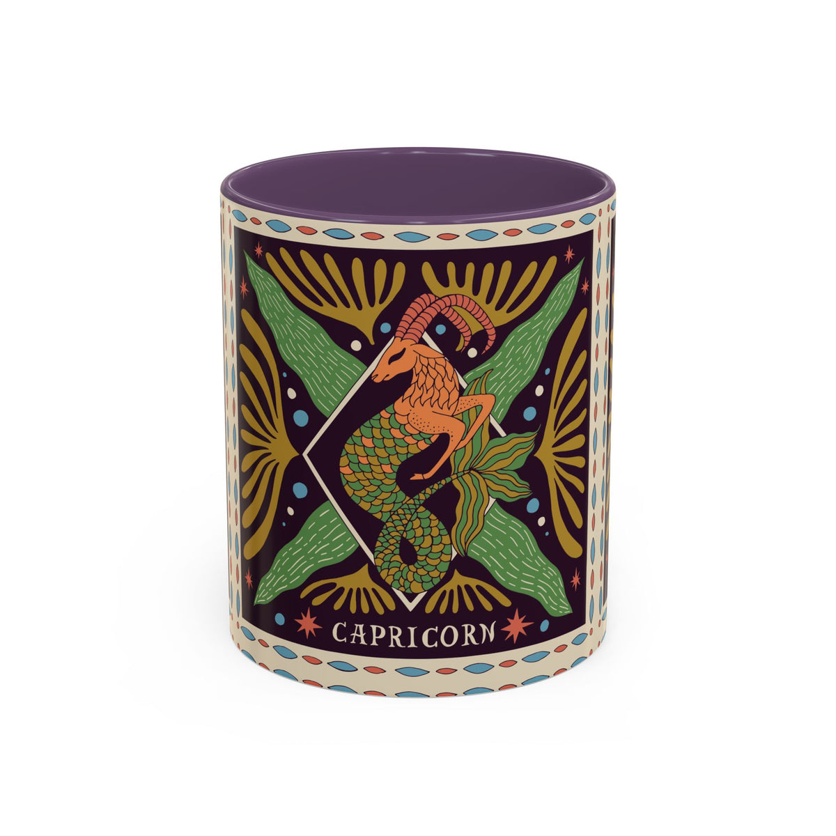 Colorful Capricorn Mug, Custom Ceramic Coffee Cup 11oz & 15oz Zodiac Design - Ira World Art LLC