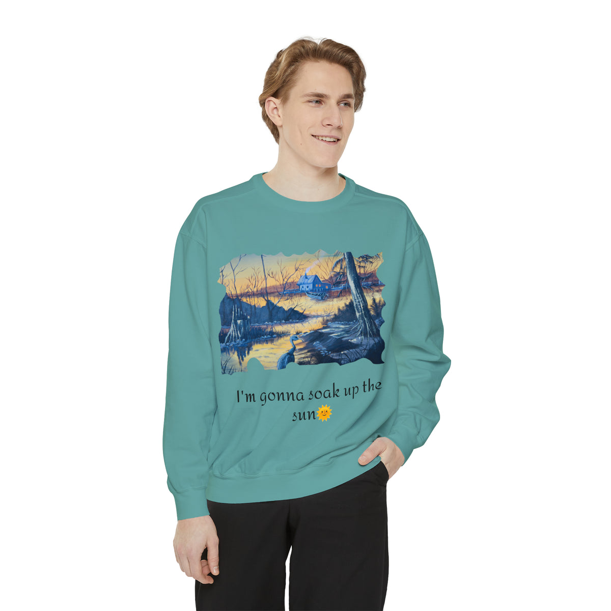 Unisex Garment-Dyed Sweatshirt - Ira World Art LLC