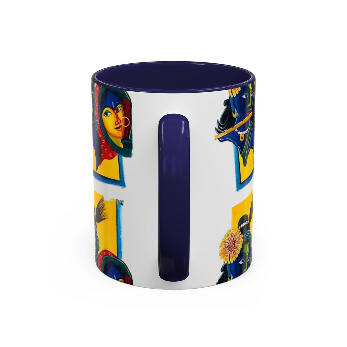 Colorful Ceramic Mug with Unique Hindu Art Design, 11oz & 15oz Aesthetic Gift - Ira World Art LLC