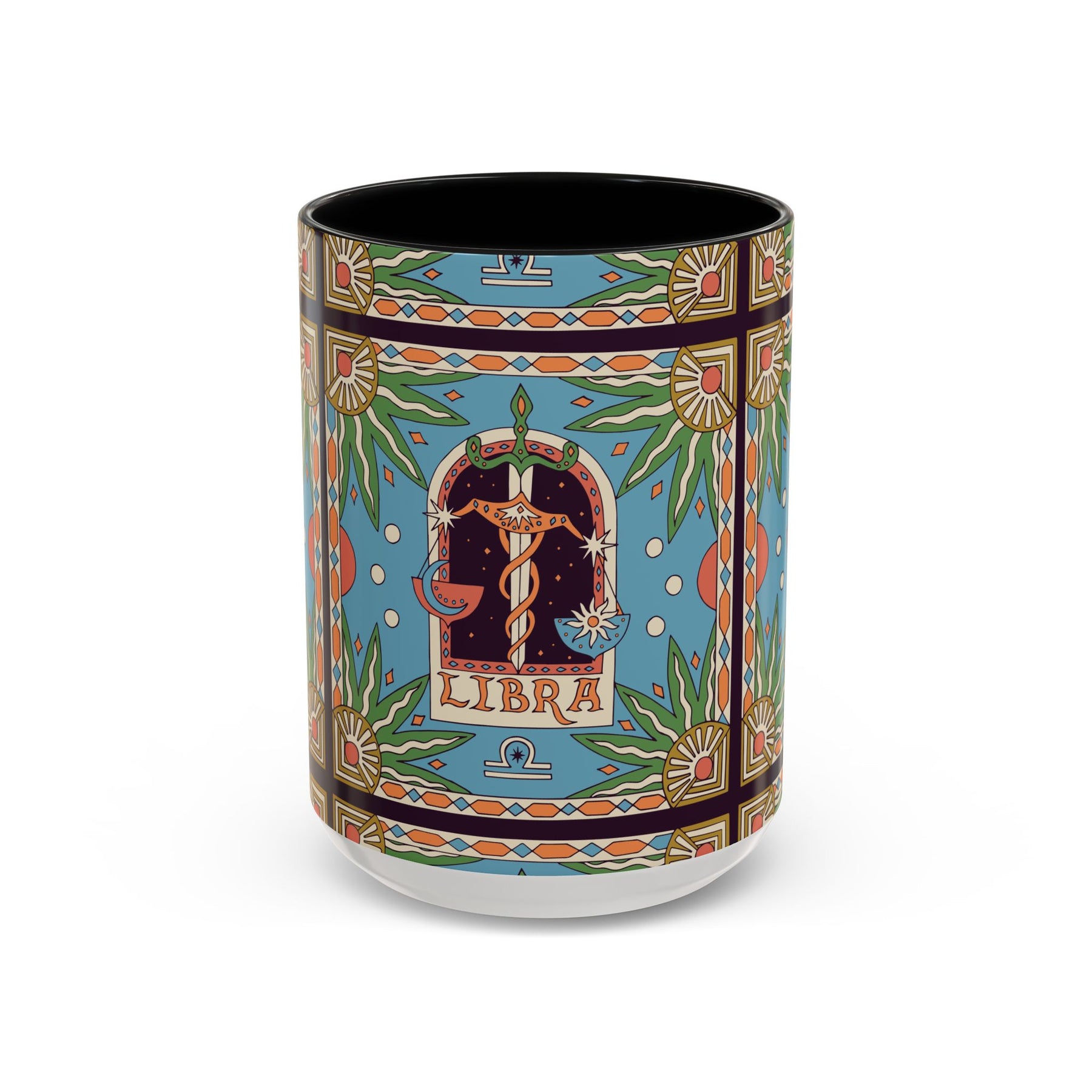 Custom Libra Coffee Mug, Colorful Ceramic 11oz & 15oz Zodiac Design - Ira World Art LLC