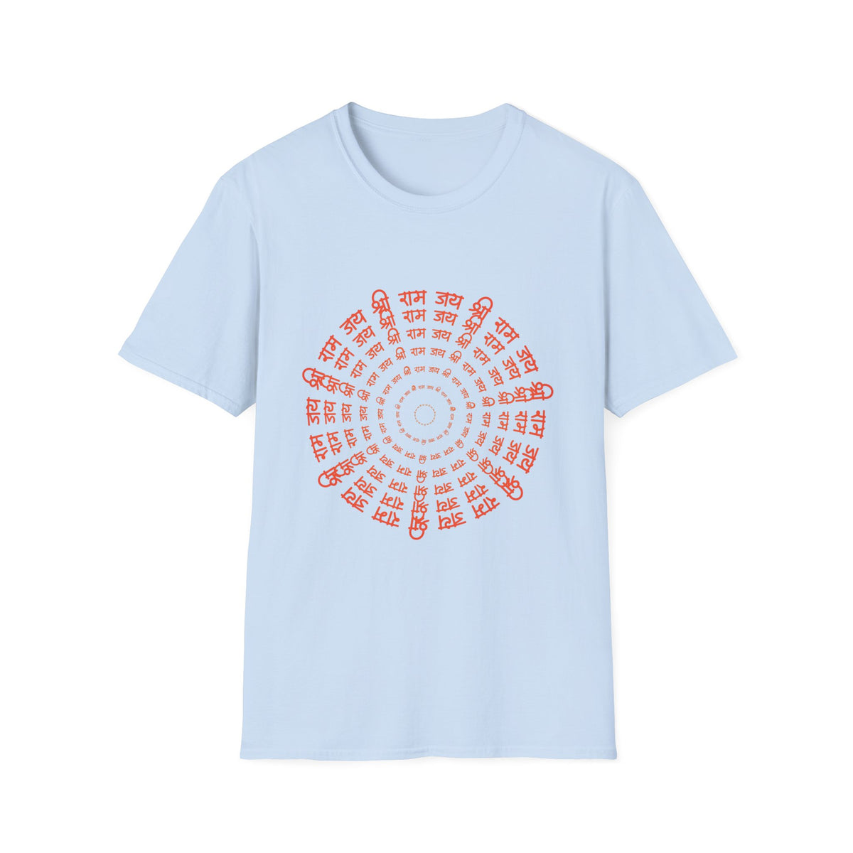 Ram Mantra Unisex Softstyle T-Shirt - Spiritual Mantra Text Tee, Yoga Meditation Shirt, Positive Vibes Graphic Tee, Sanskrit Om Symbol Tee, - Ira World Art LLC