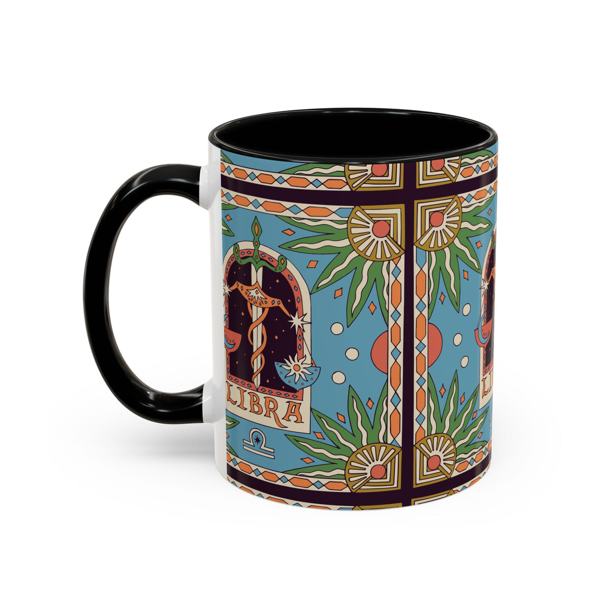Custom Libra Coffee Mug, Colorful Ceramic 11oz & 15oz Zodiac Design - Ira World Art LLC