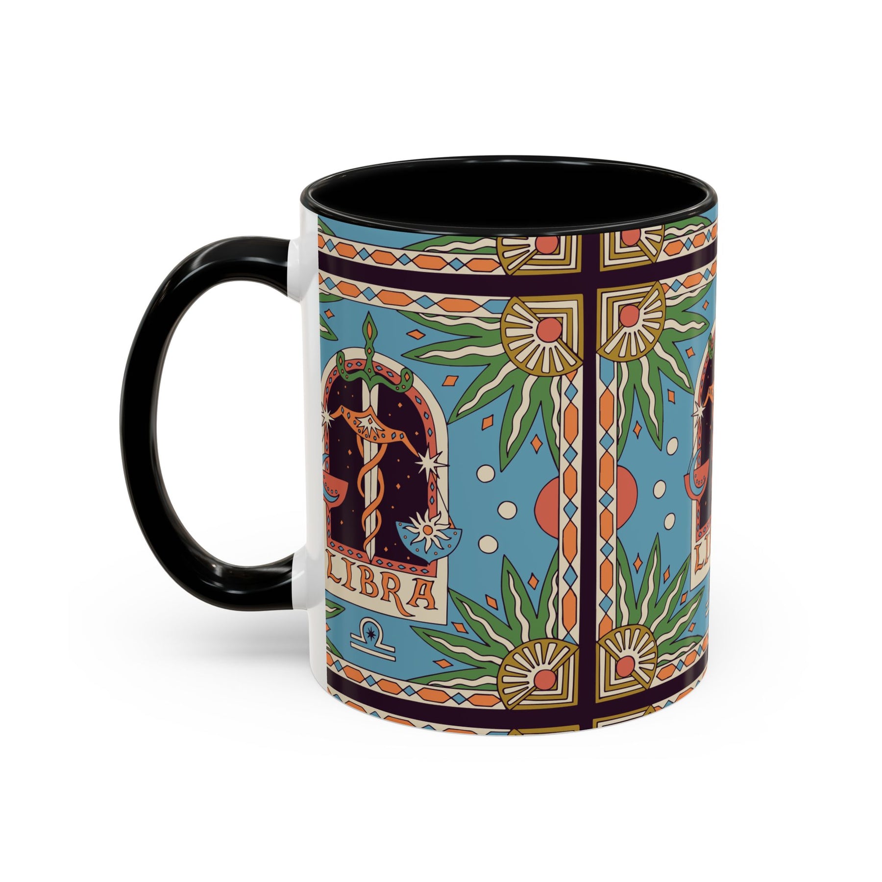 Custom Libra Coffee Mug, Colorful Ceramic 11oz & 15oz Zodiac Design - Ira World Art LLC