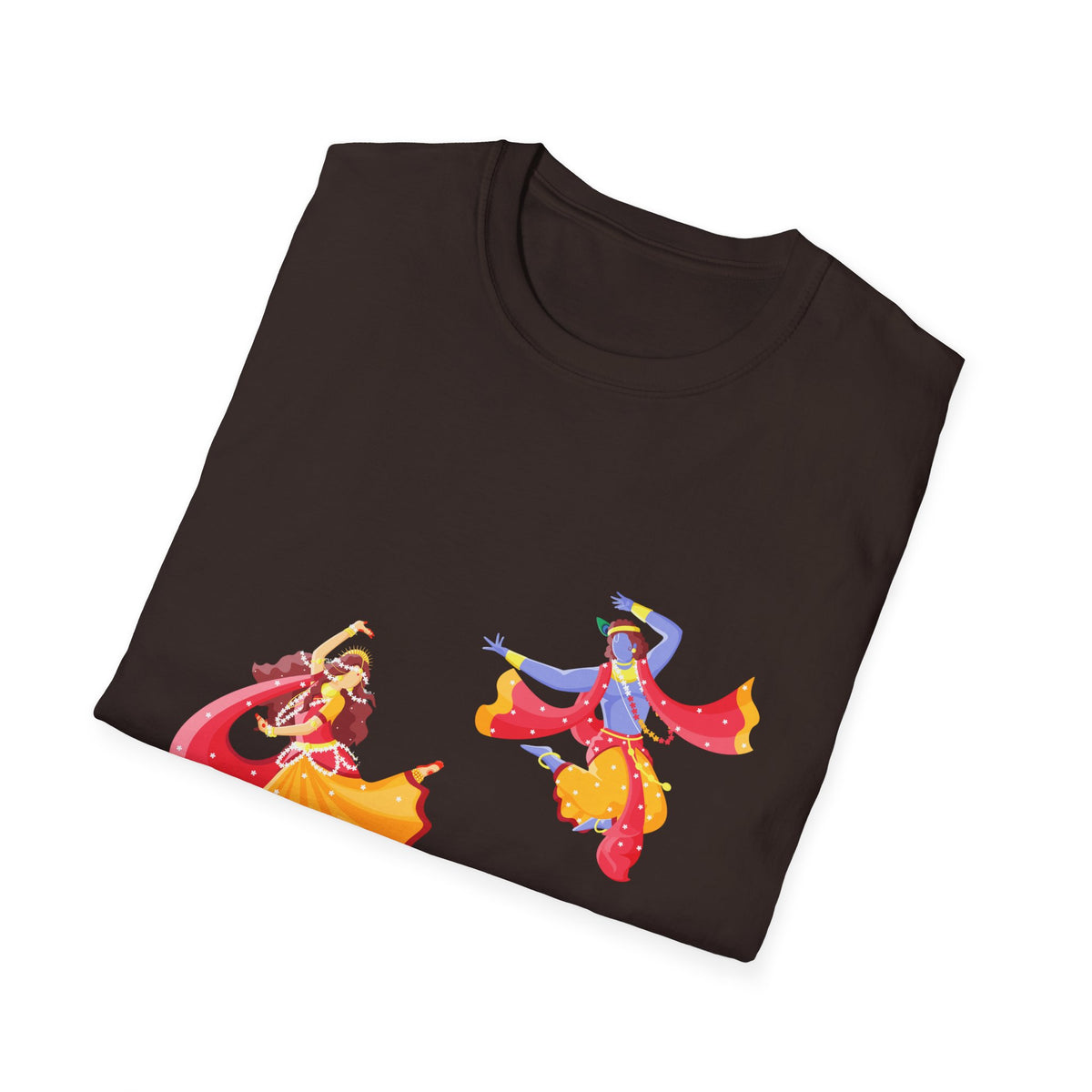 Radha Krishna Unisex Softstyle T-Shirt, Hindu Deity Tee, Spiritual Apparel, Yoga Top, Festival Clothing - Ira World Art LLC