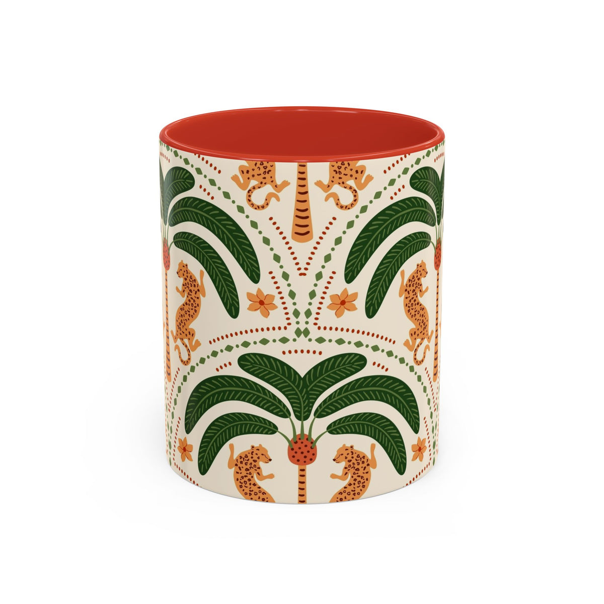 Tropical Ceramic Coffee Mug with Colorful Floral Design, 11oz & 15oz - Ira World Art LLC