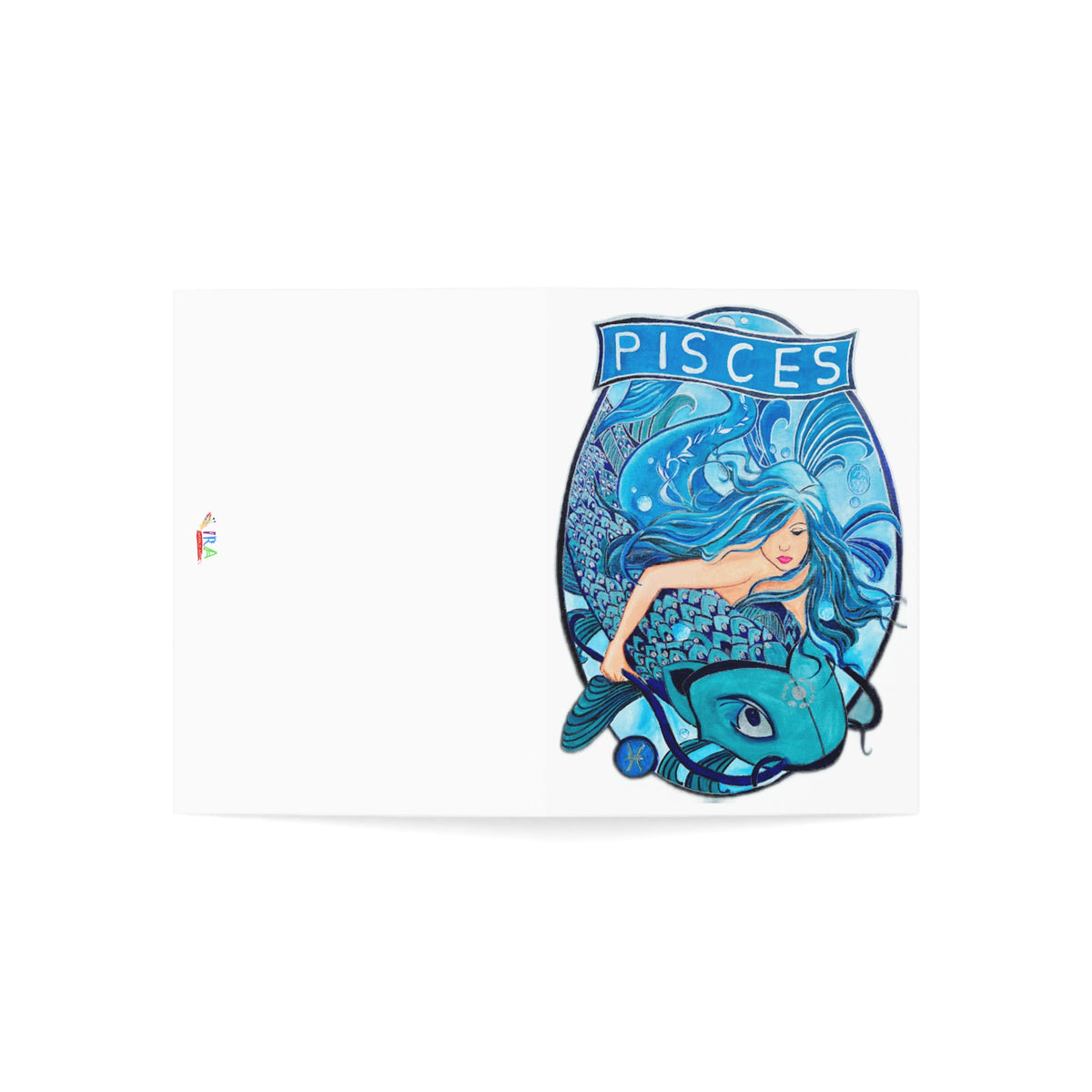 Celebrate the Pisces Spirit: Enchanting Greeting Card  (1, 10, 30, and 50pcs) - Ira World Art LLC