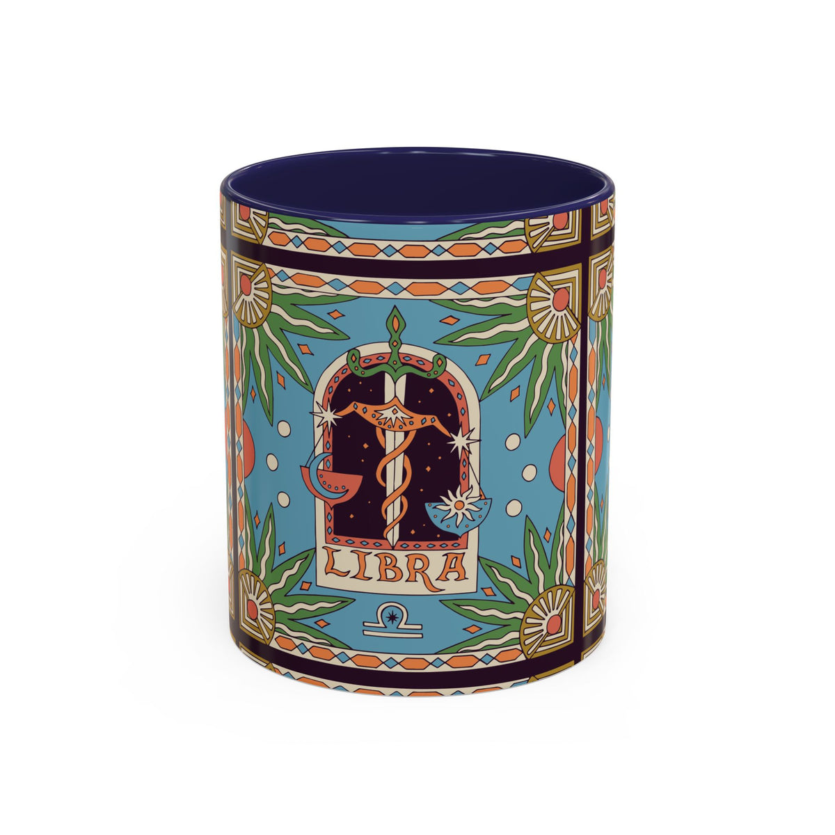 Custom Libra Coffee Mug, Colorful Ceramic 11oz & 15oz Zodiac Design - Ira World Art LLC