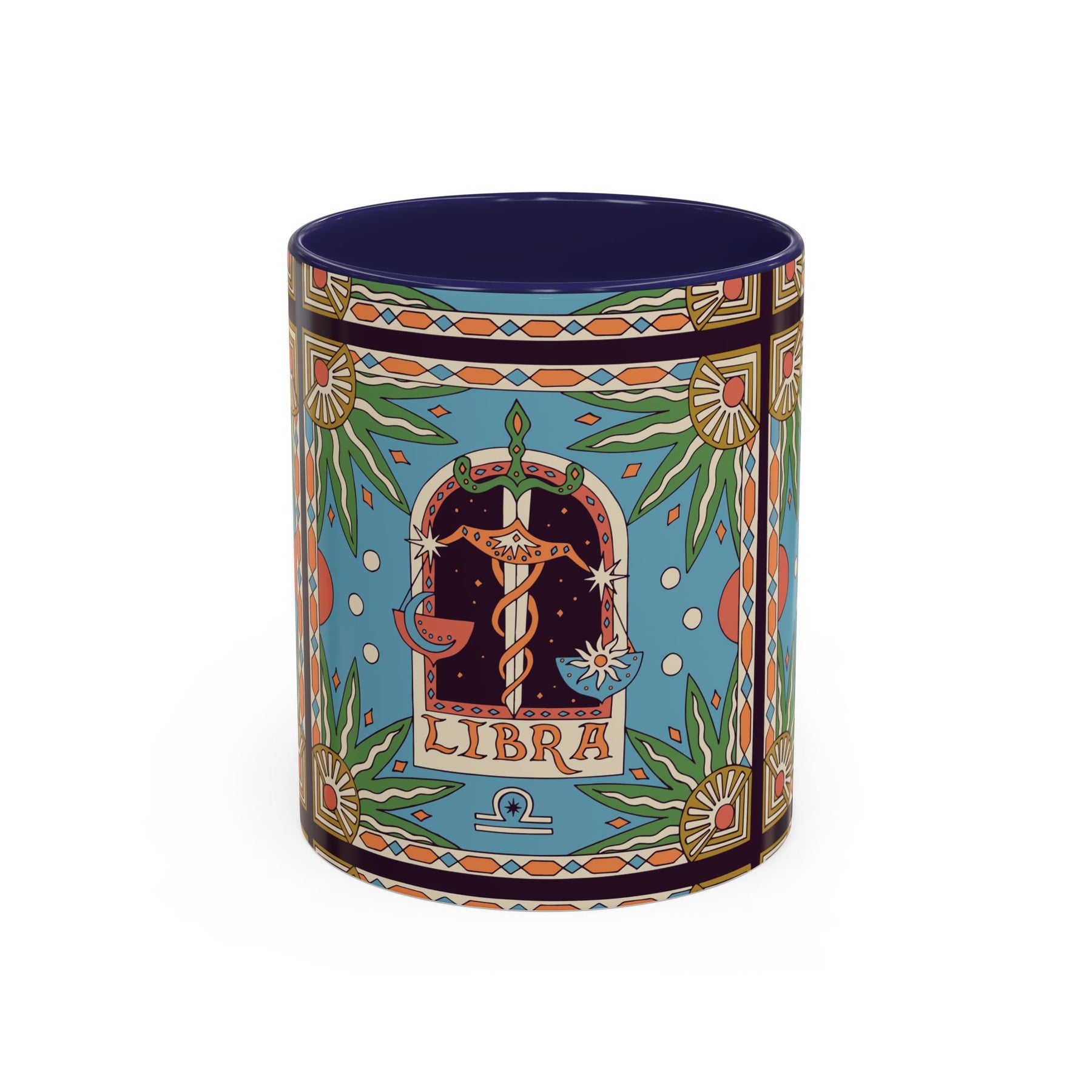 Custom Libra Coffee Mug, Colorful Ceramic 11oz & 15oz Zodiac Design - Ira World Art LLC