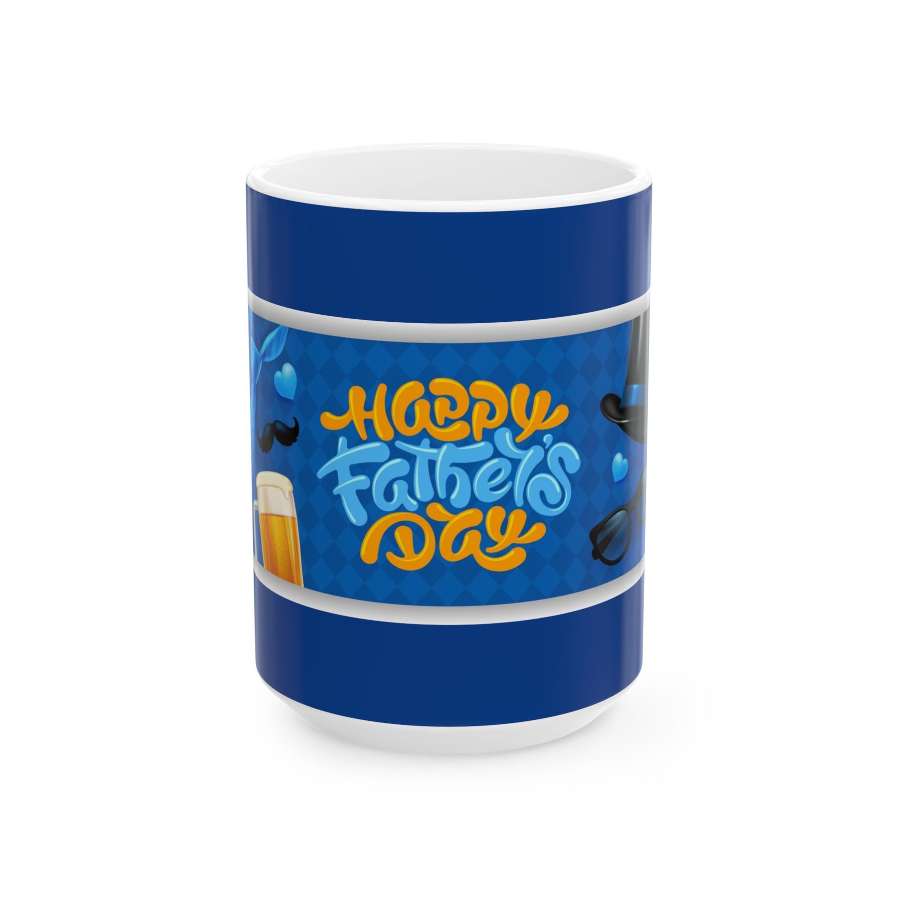 Blue Ceramic Coffee Mug for Dad, 15oz Gift for Father’s Day - Ira World Art LLC
