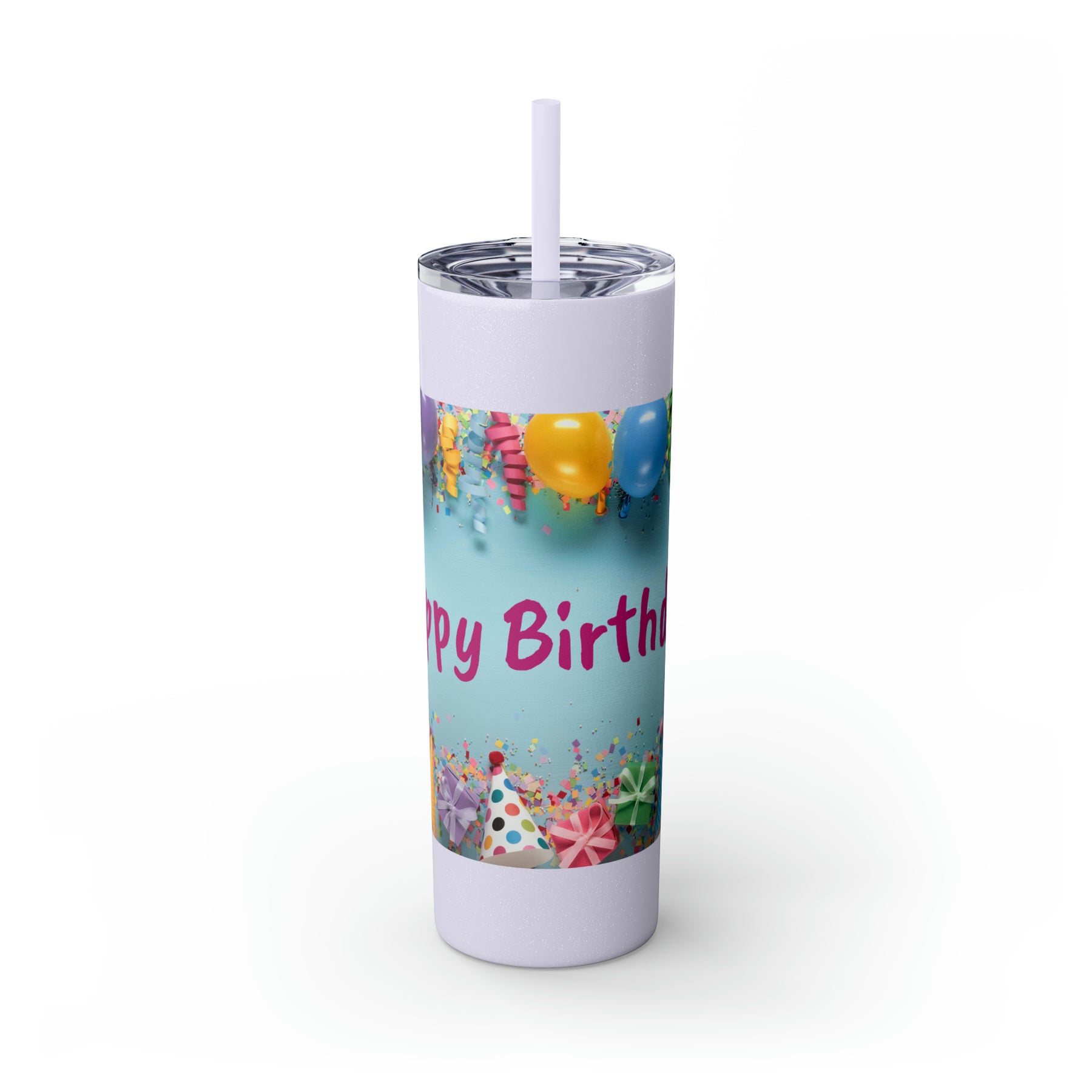 Birthday Skinny Tumbler with Straw – Celebrate in Sip-worthy Fashion!, 20oz - Ira World Art LLC