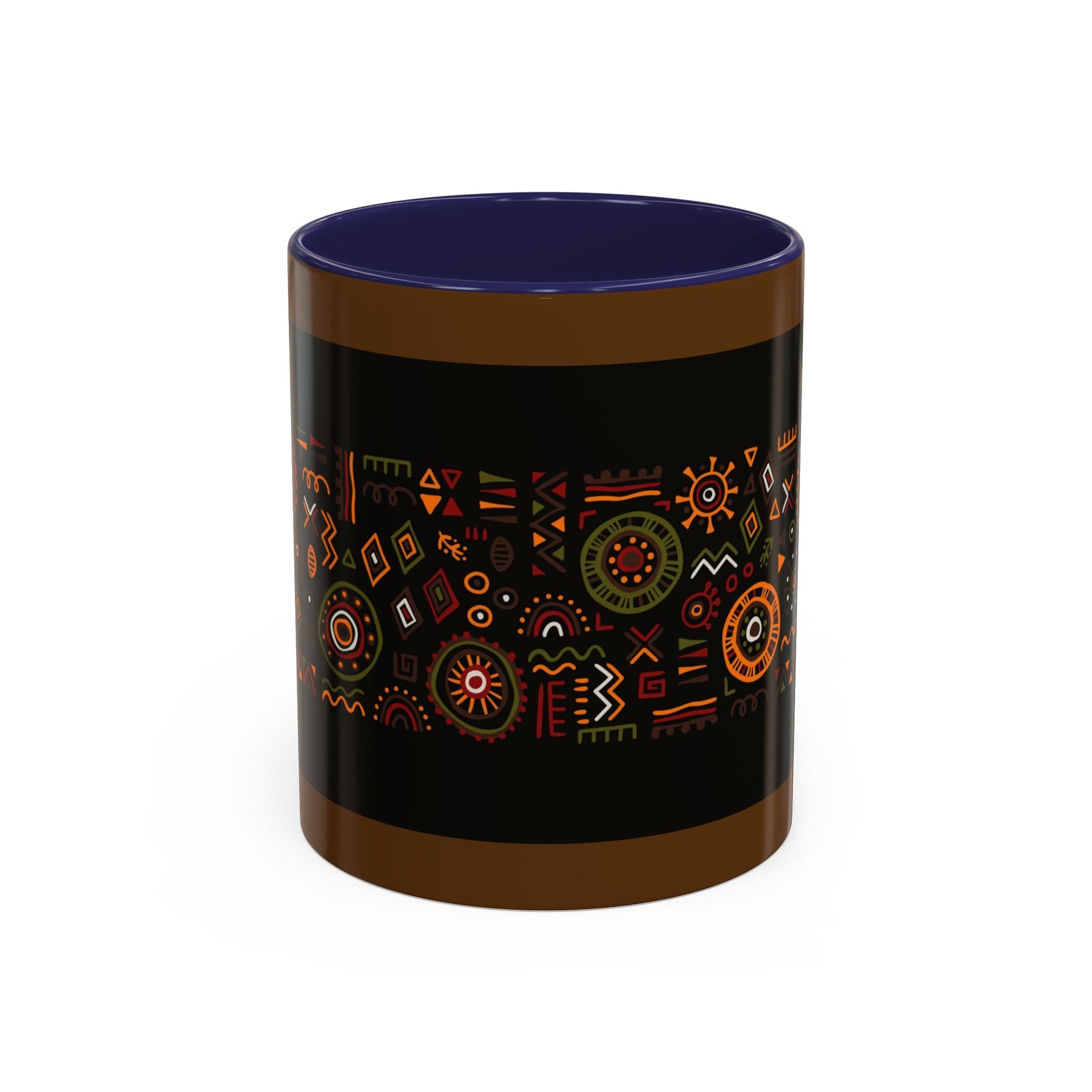 Tribal Ceramic Coffee Mug, Afrocentric Colorful Design, Custom 11oz & 15oz - Ira World Art LLC