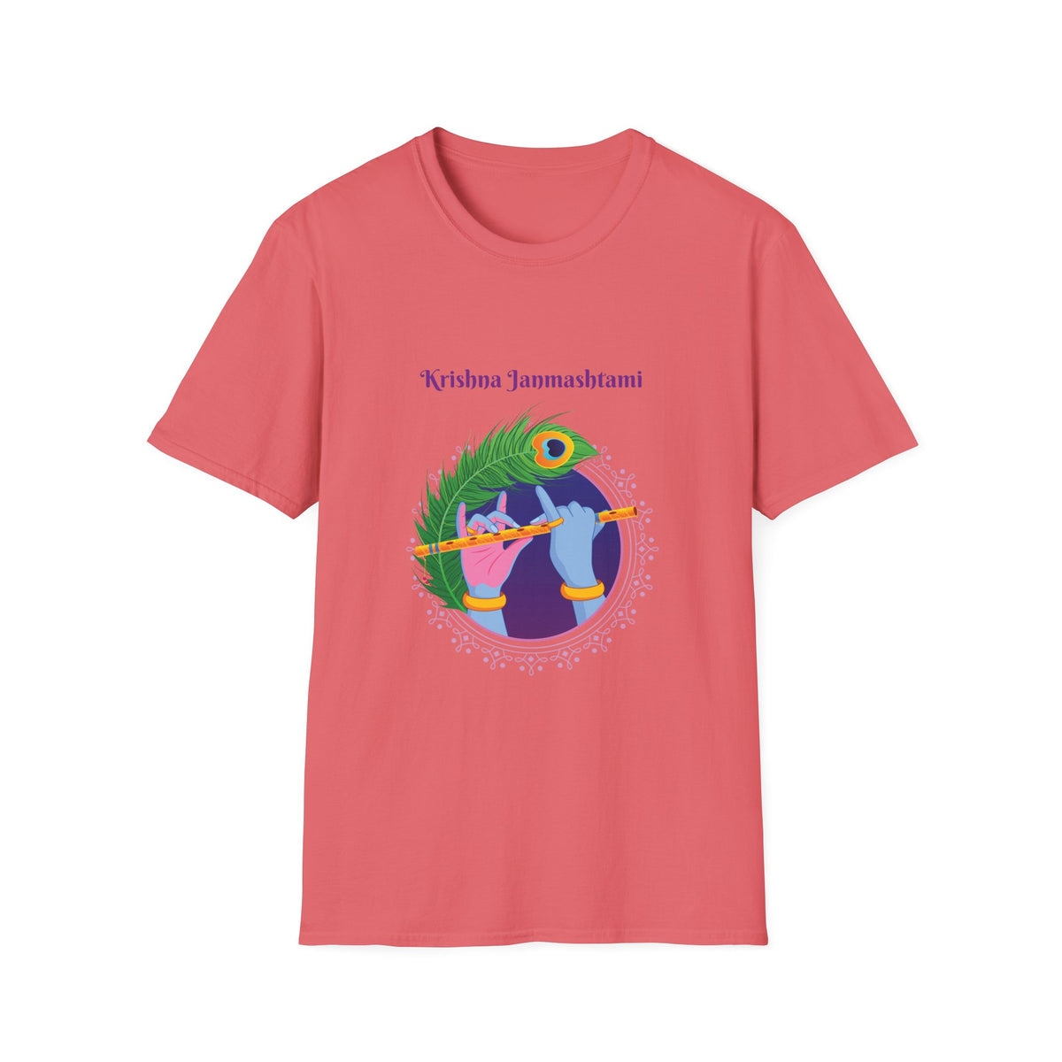 Krishna Janmashtami Unisex Softstyle T-Shirt, Festival Shirt, Spiritual Apparel, Gifts for Friends, Cultural Celebrations, Hindu Festivities - Ira World Art LLC