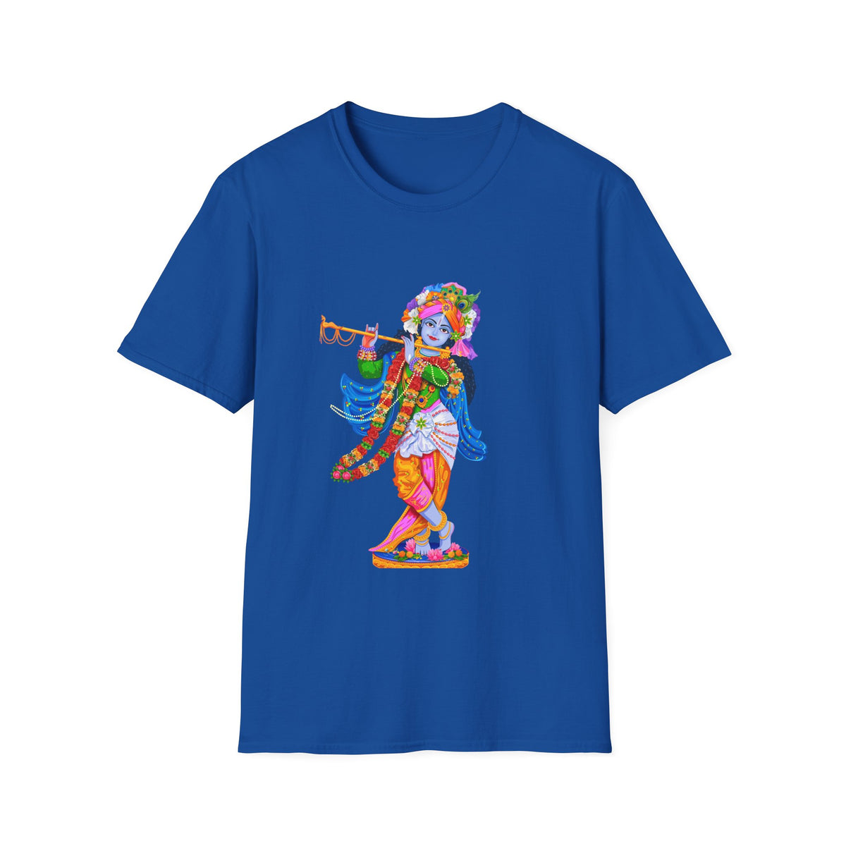 Krishana Tees - Spiritual Unisex Softstyle T-Shirt, Hindu God Tee, Religious Clothing, Meditation Shirt, Yoga Outfit - Ira World Art LLC