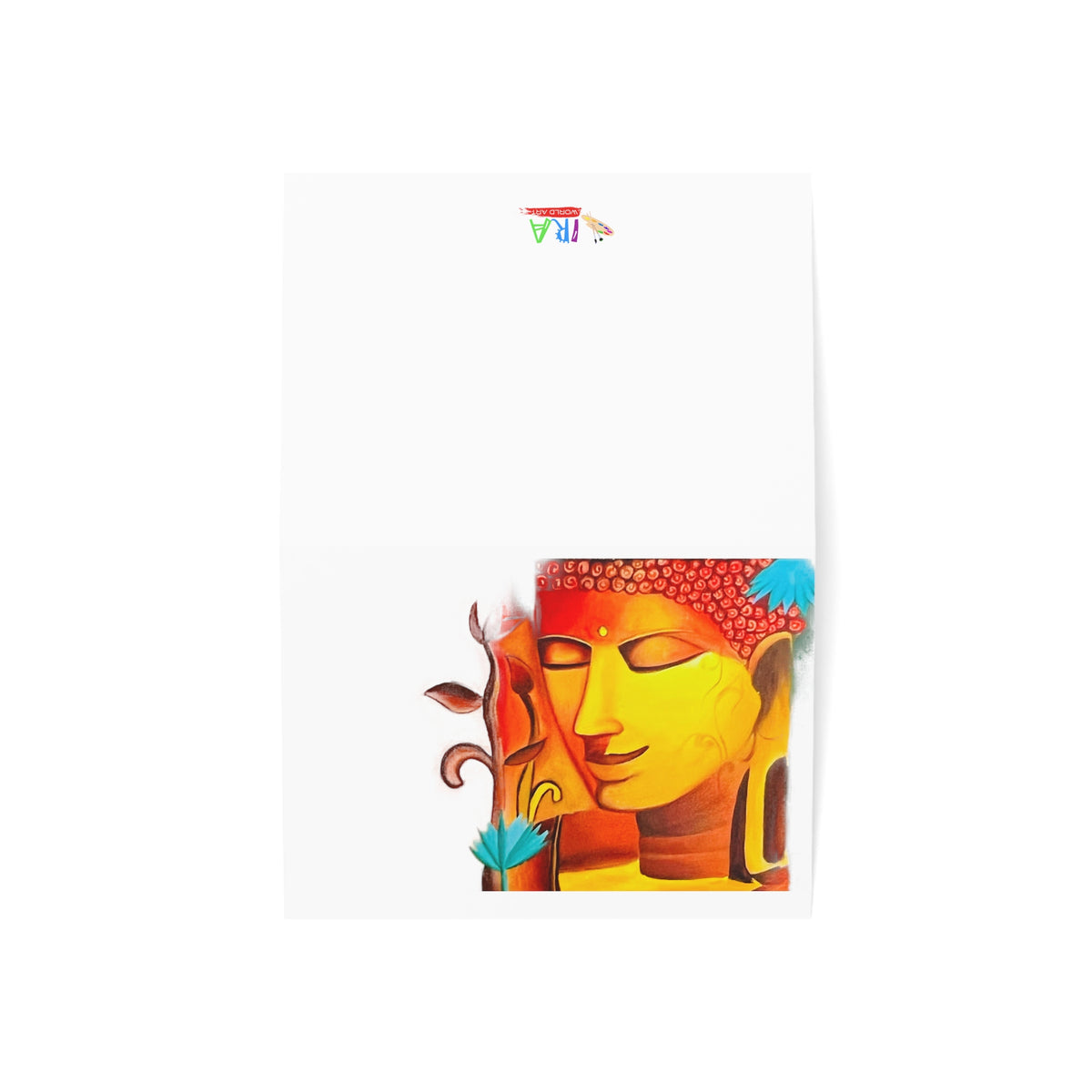 Inner Peace Greetings: Gautam Buddha Greeting Card – Share Tranquility and Enlightenments" (1, 10, 30, and 50pcs) - Ira World Art LLC
