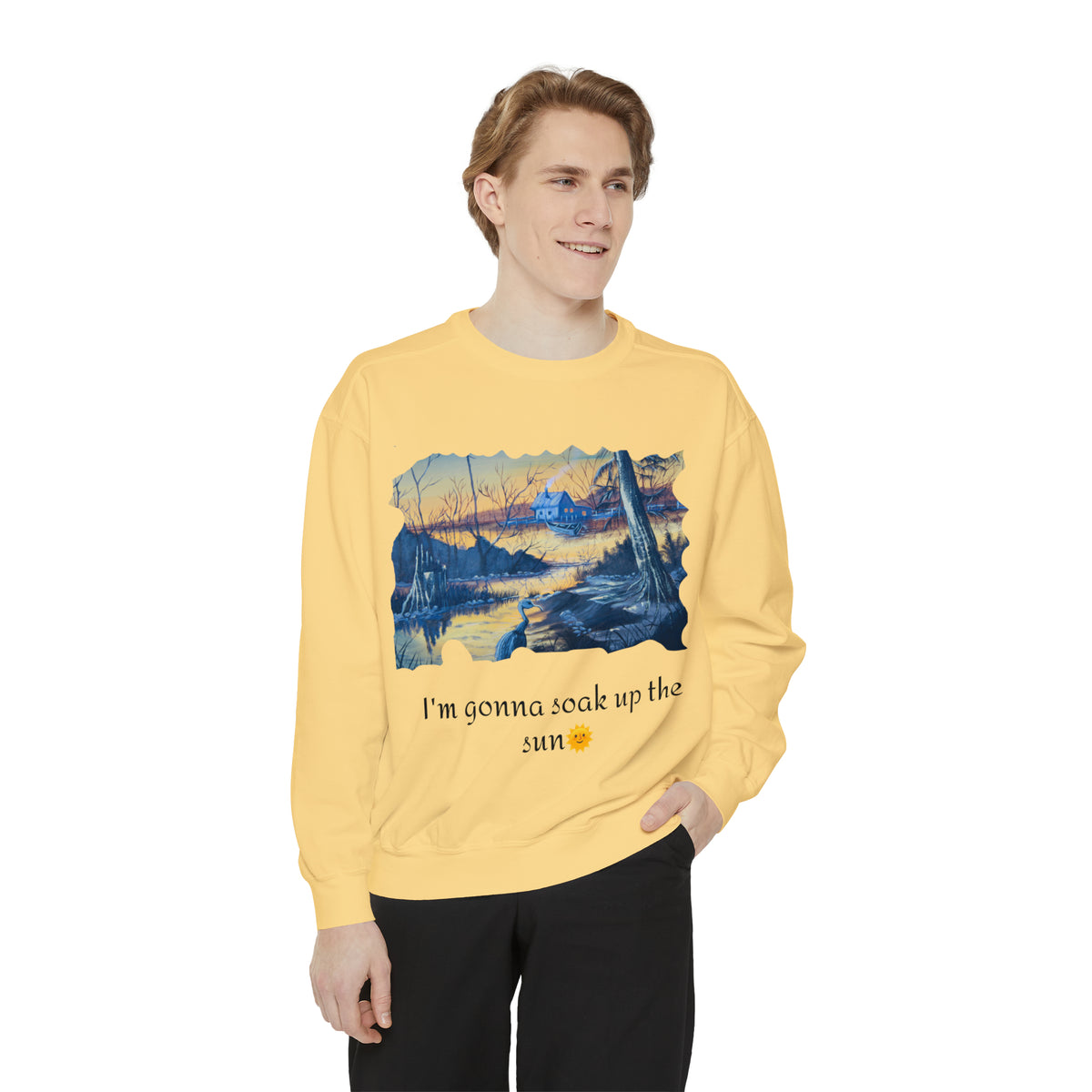 Unisex Garment-Dyed Sweatshirt - Ira World Art LLC