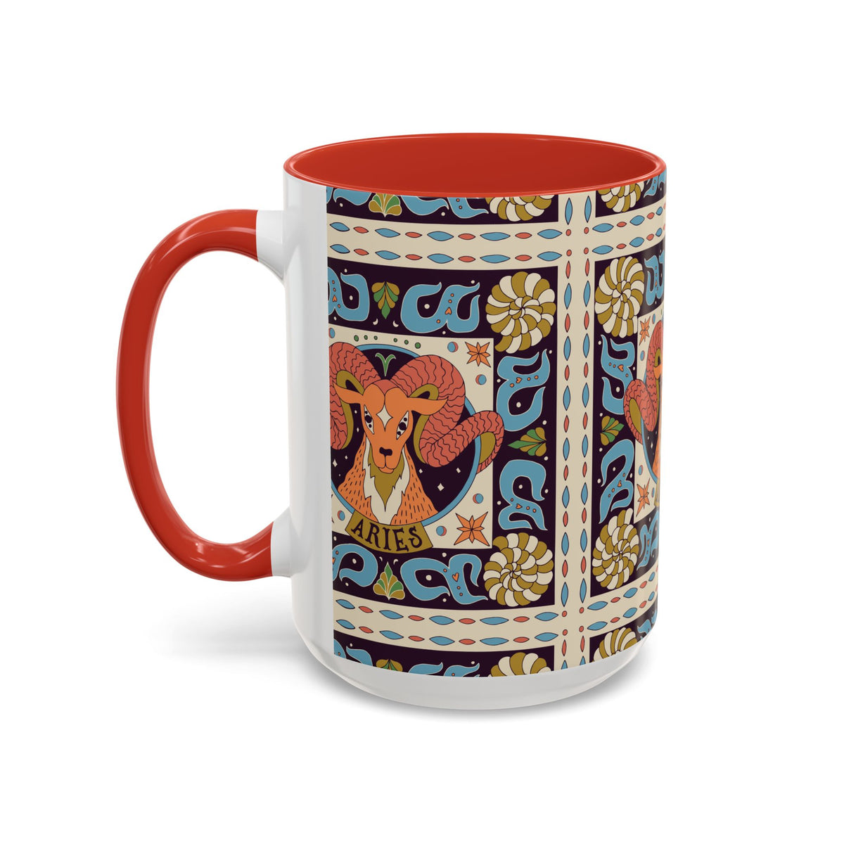 Colorful Capricorn Coffee Mug, Custom Ceramic 11oz & 15oz Zodiac Design - Ira World Art LLC