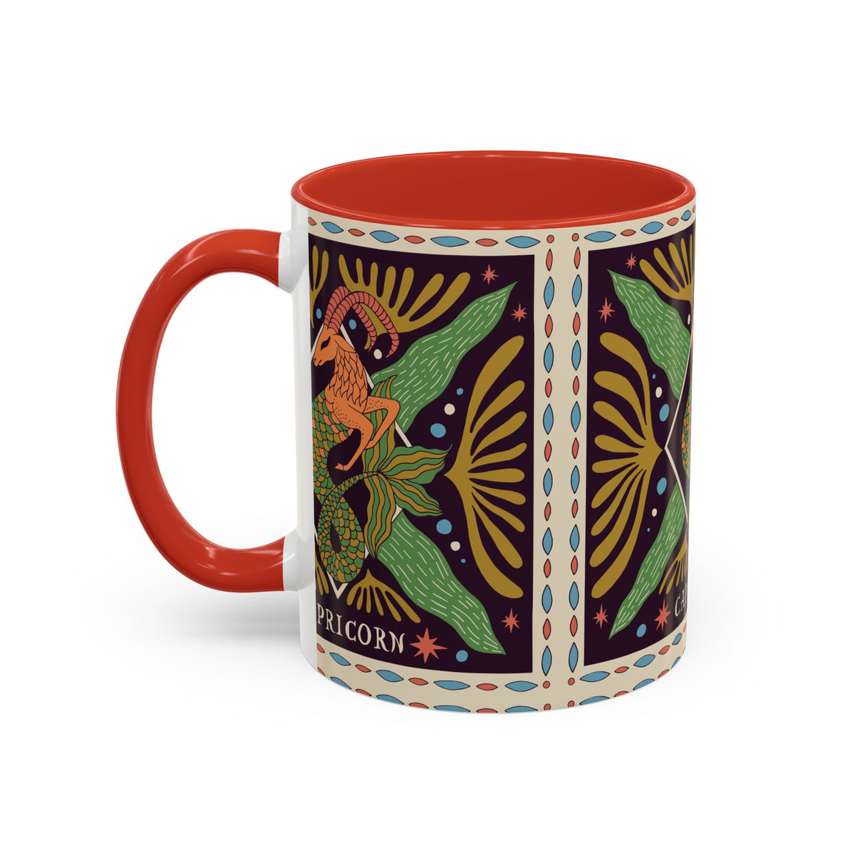 Colorful Capricorn Mug, Custom Ceramic Coffee Cup 11oz & 15oz Zodiac Design - Ira World Art LLC