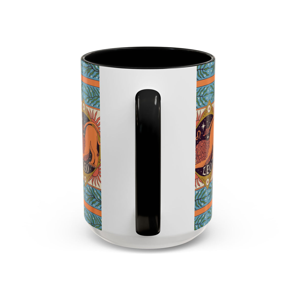 Vibrant Leo Zodiac Coffee Mug, Custom Ceramic 11oz & 15oz Colorful Design - Ira World Art LLC