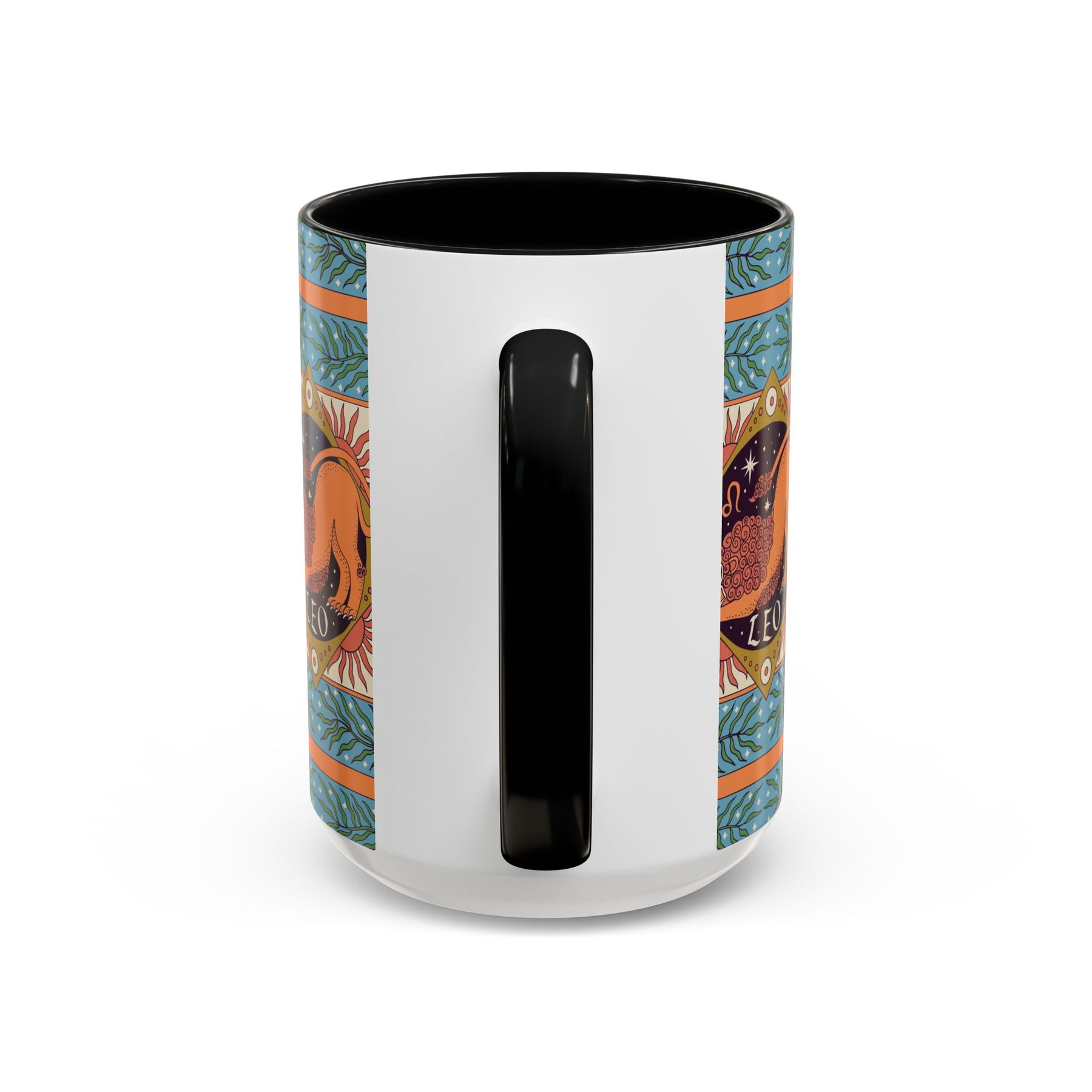 Vibrant Leo Zodiac Coffee Mug, Custom Ceramic 11oz & 15oz Colorful Design - Ira World Art LLC