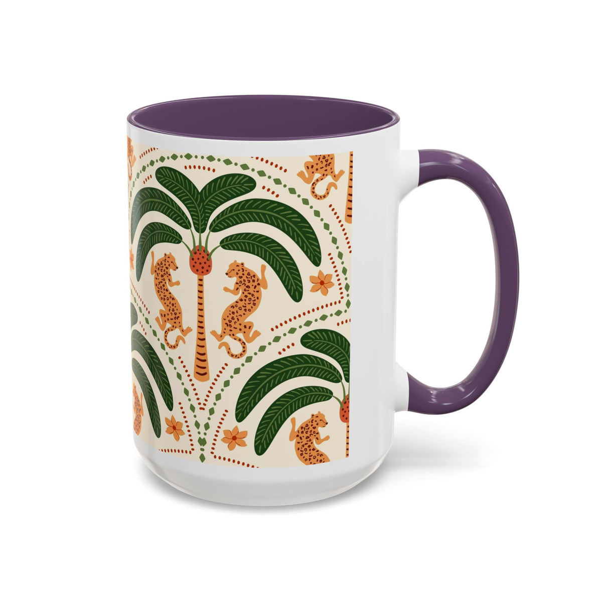 Tropical Ceramic Coffee Mug with Colorful Floral Design, 11oz & 15oz - Ira World Art LLC