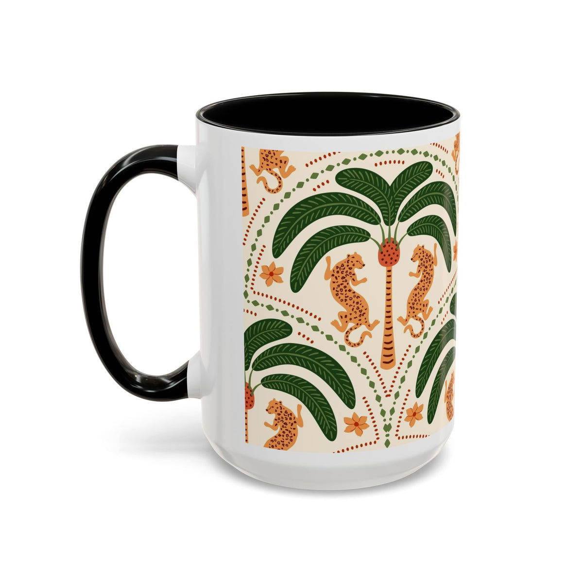 Tropical Ceramic Coffee Mug with Colorful Floral Design, 11oz & 15oz - Ira World Art LLC