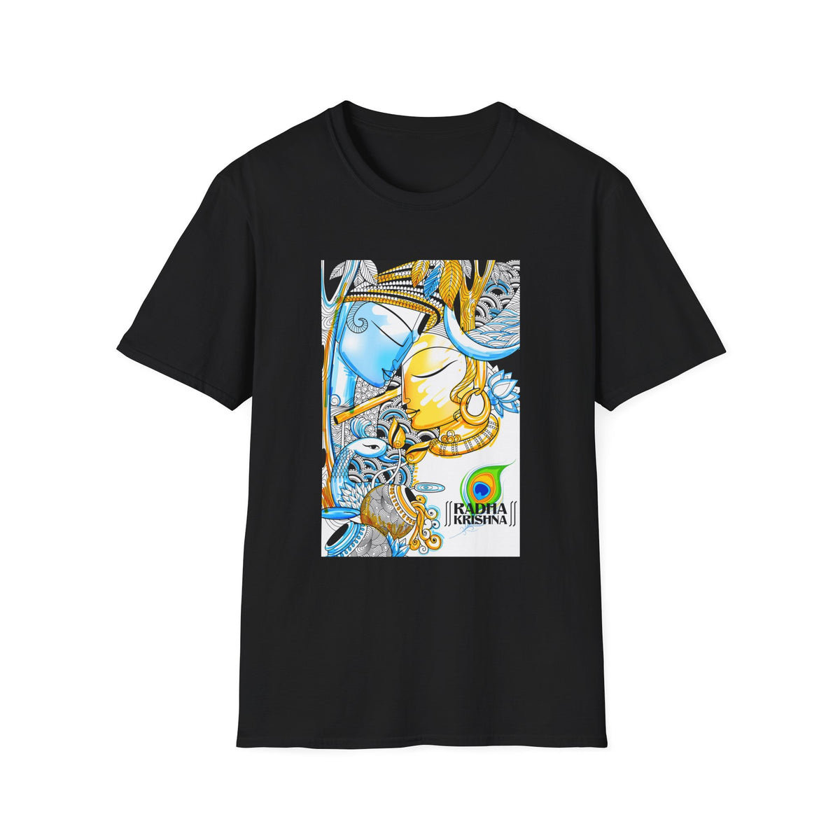 Radha Krishna Unisex T-Shirt, Spiritual Tee, Hindu Deity Shirt, Religious Gift, Meditation Top - Ira World Art LLC