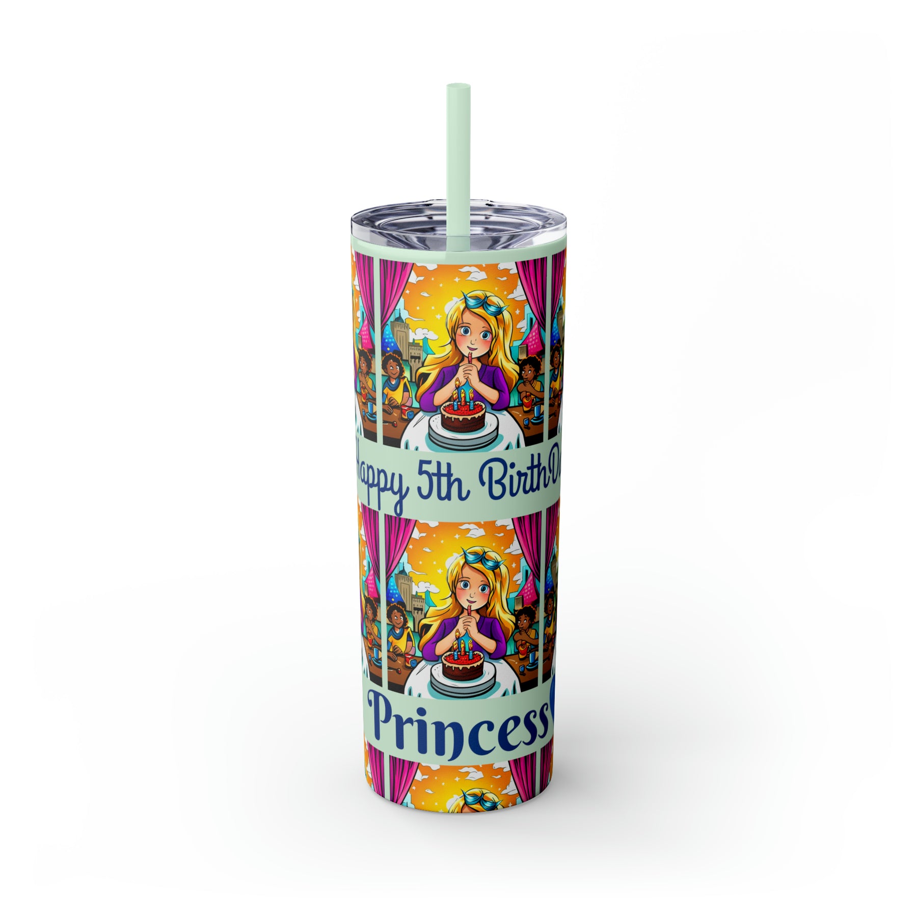 Stylish 20oz Birthday Skinny Tumbler with Straw – Celebrate in Sip-worthy Fashion!" - Ira World Art LLC