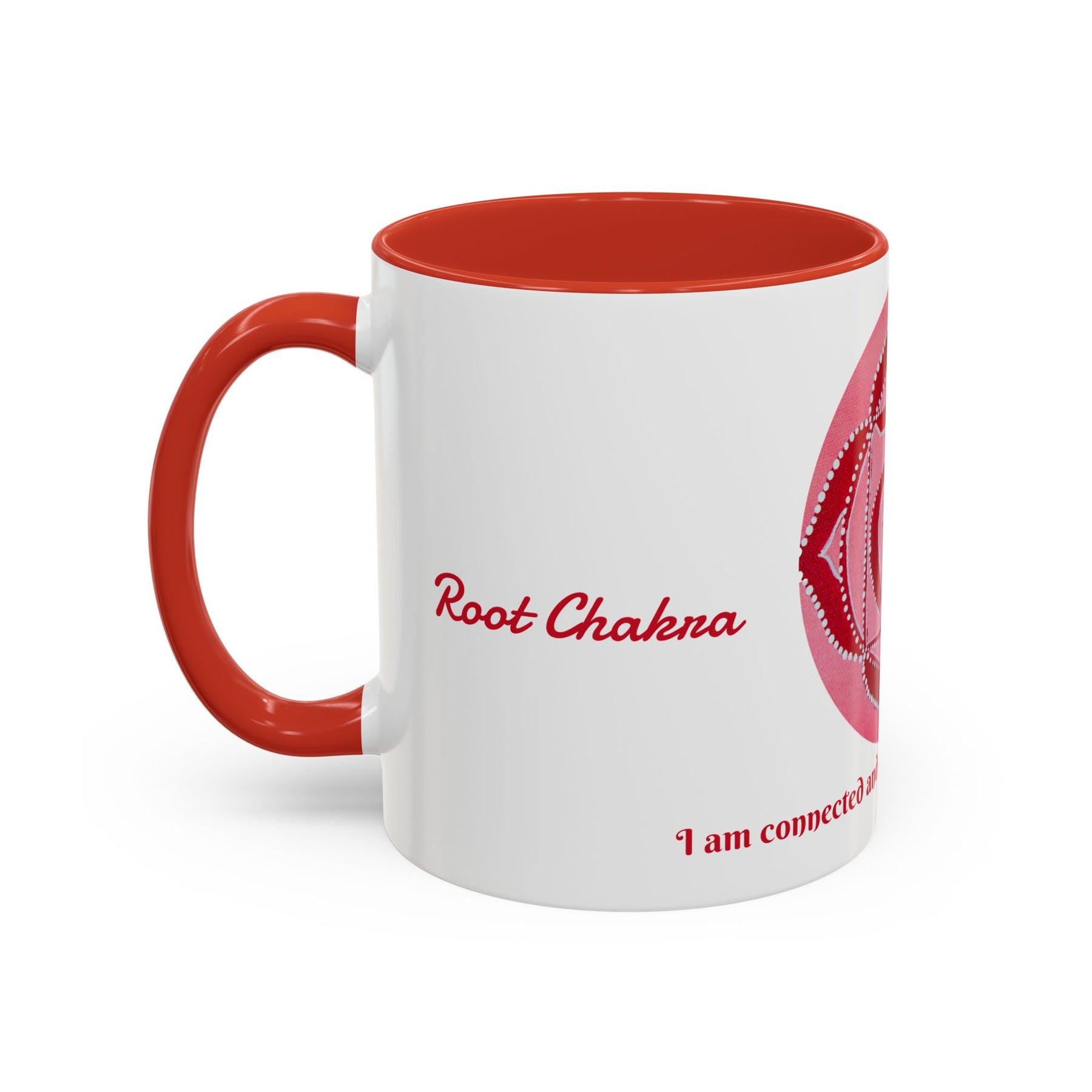 Root Chakra Mug for Meditation – 11oz Yoga Cup with Bold Design - Ira World Art LLC