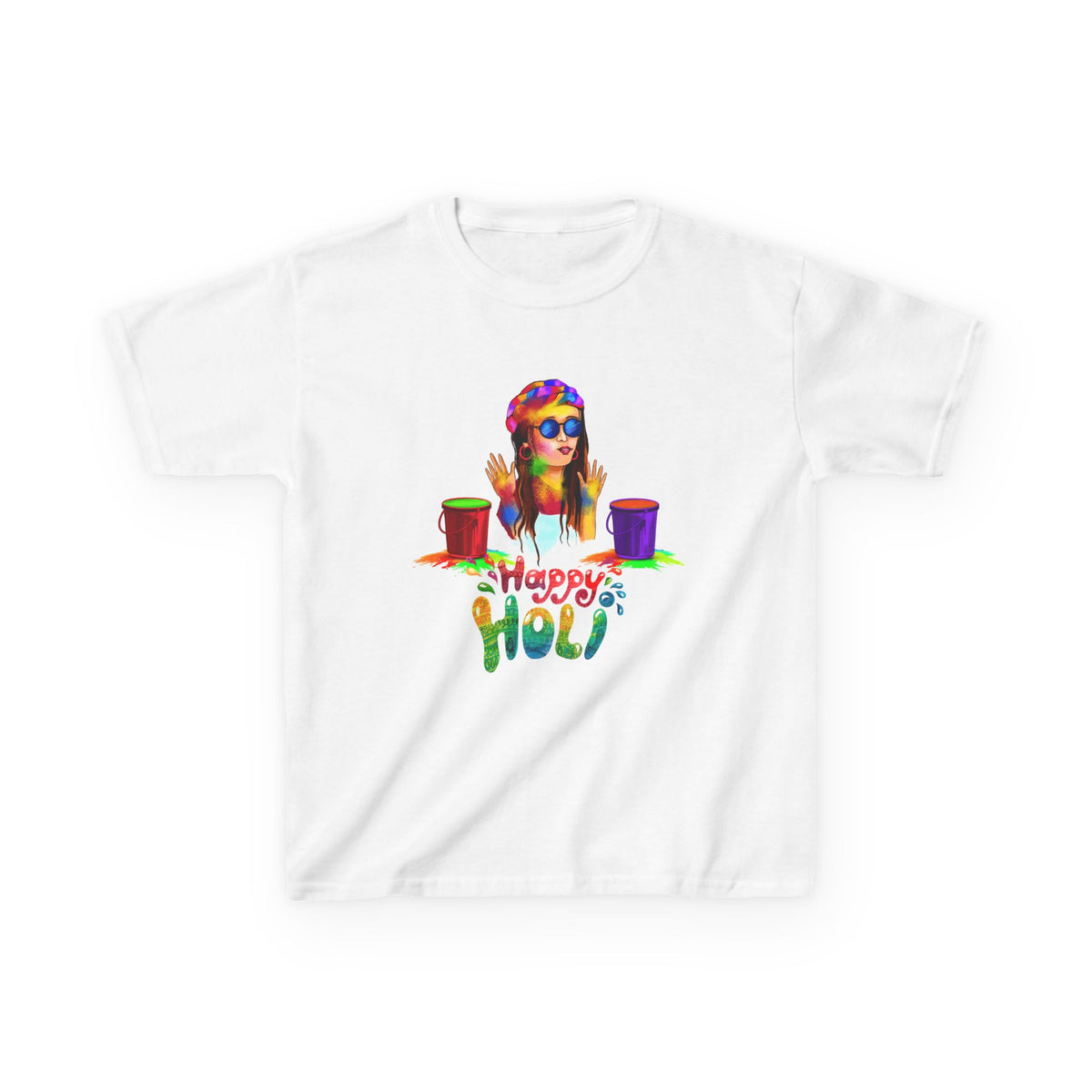 Youth Holi T‑Shirt — Colorful 'Happy Holi' Festival Tee - Ira World Art LLC
