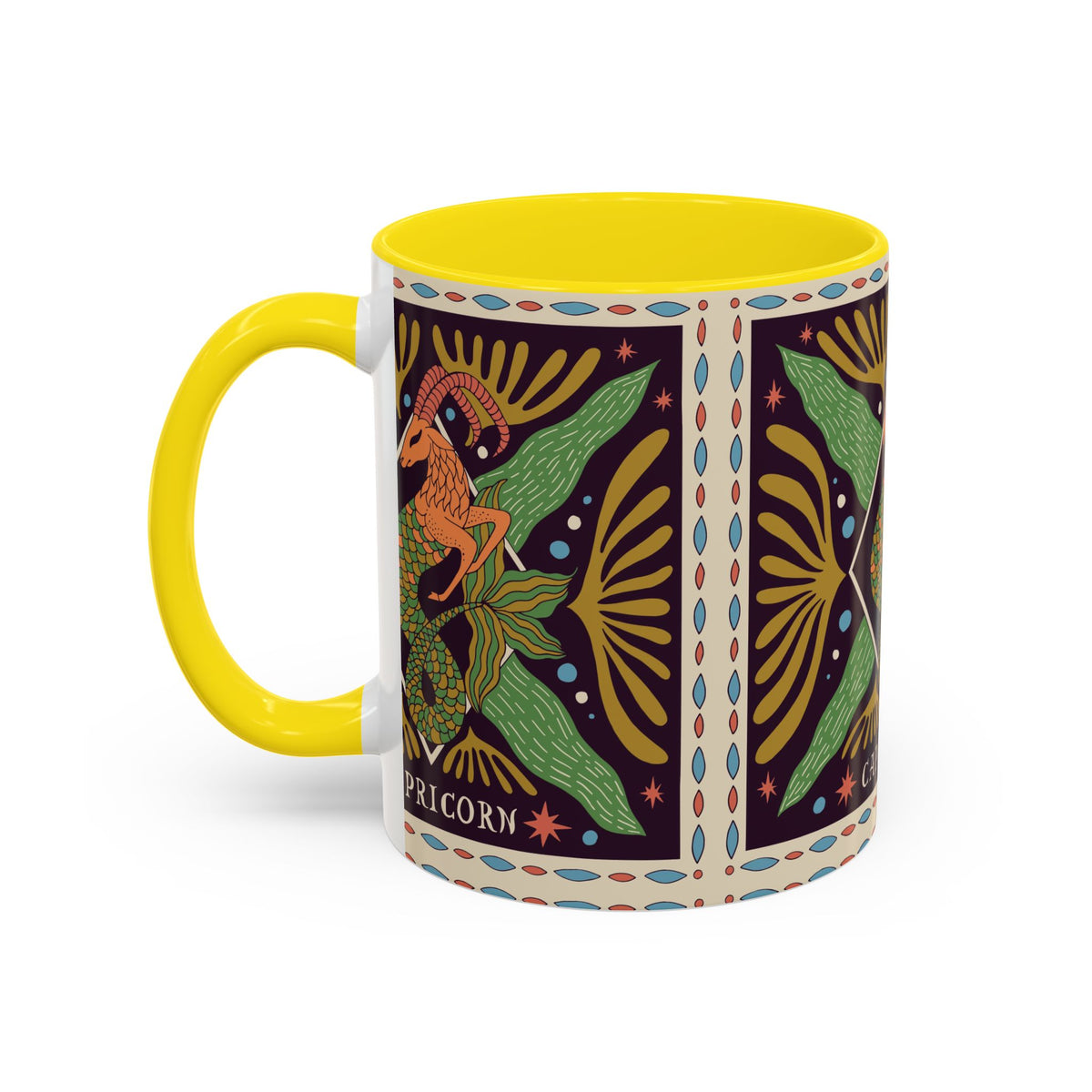 Colorful Capricorn Mug, Custom Ceramic Coffee Cup 11oz & 15oz Zodiac Design - Ira World Art LLC