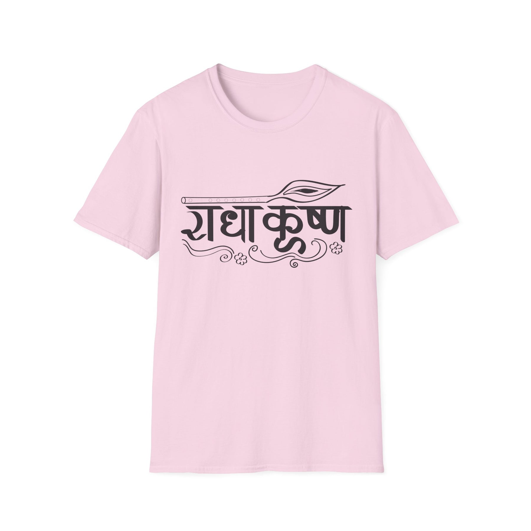 Radha Krishna Unisex T-Shirt, Hindu Deity Tee, Spiritual Printed Shirt, Yoga Apparel, Boho Top, Festival Clothing - Ira World Art LLC