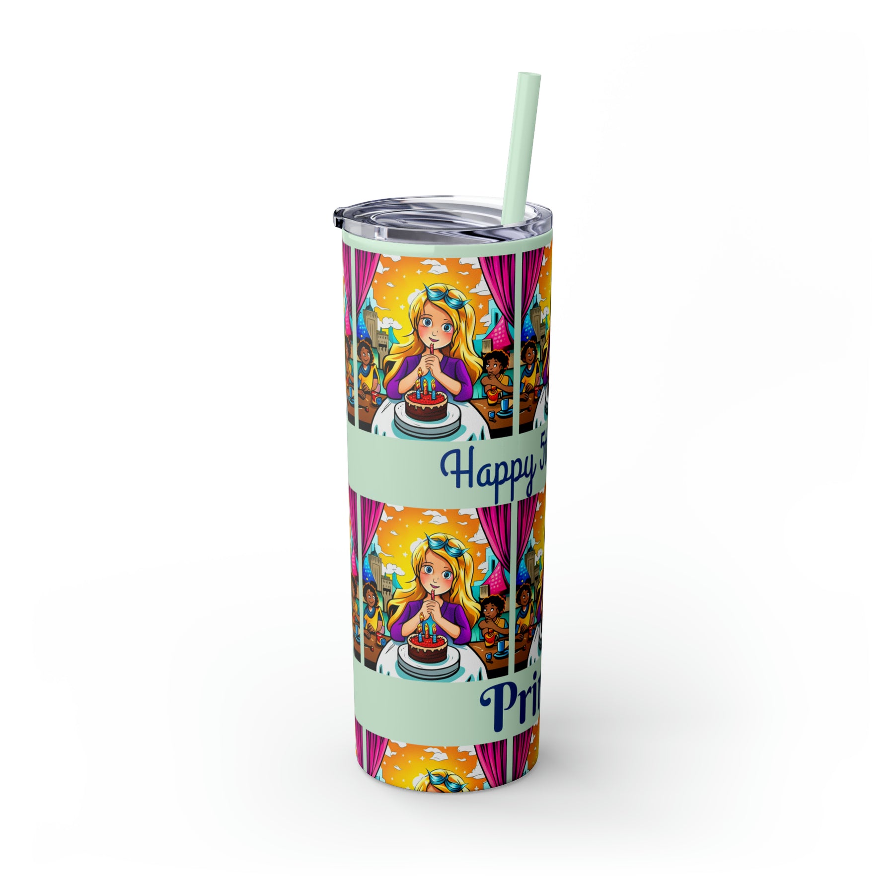 Stylish 20oz Birthday Skinny Tumbler with Straw – Celebrate in Sip-worthy Fashion!" - Ira World Art LLC
