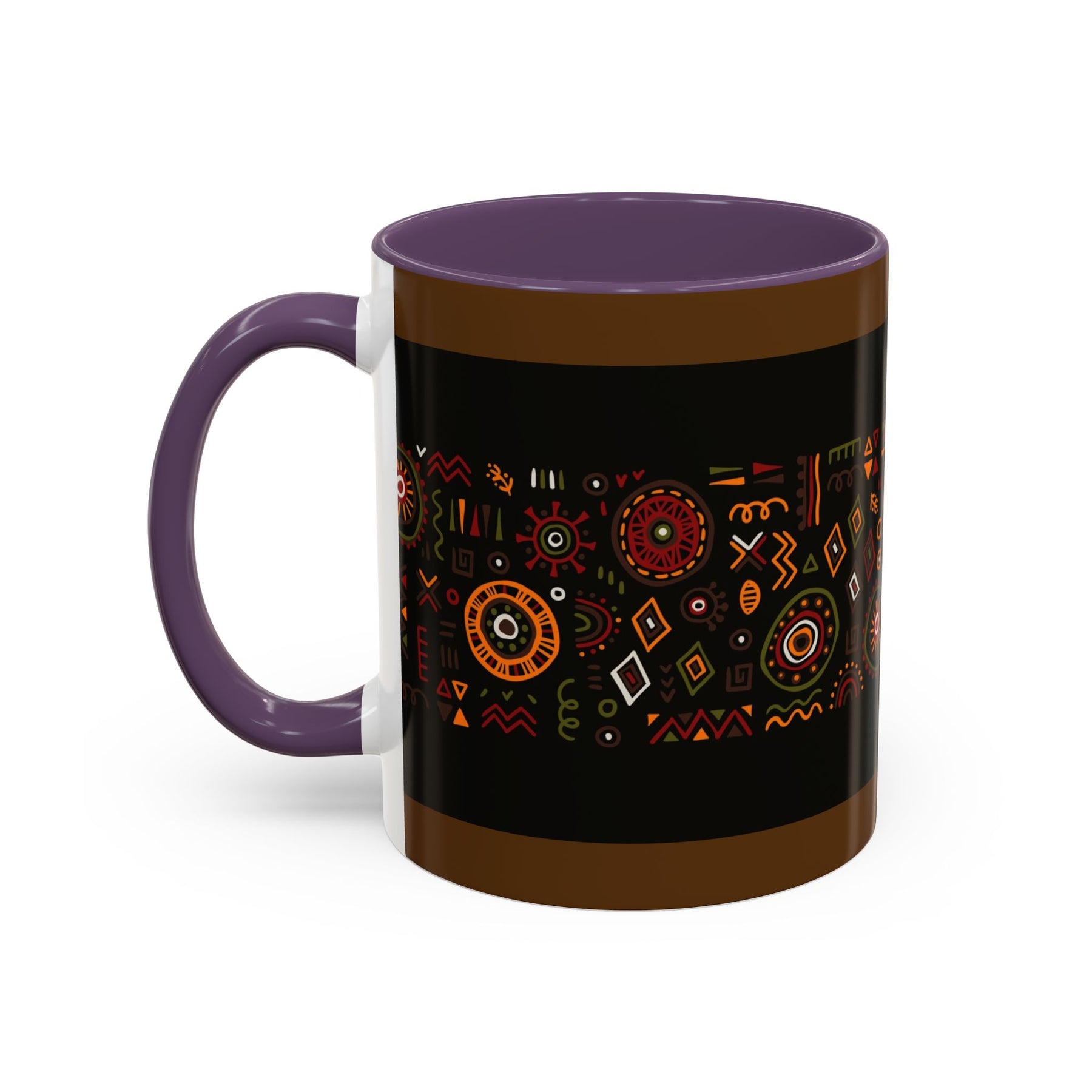 Tribal Ceramic Coffee Mug, Afrocentric Colorful Design, Custom 11oz & 15oz - Ira World Art LLC