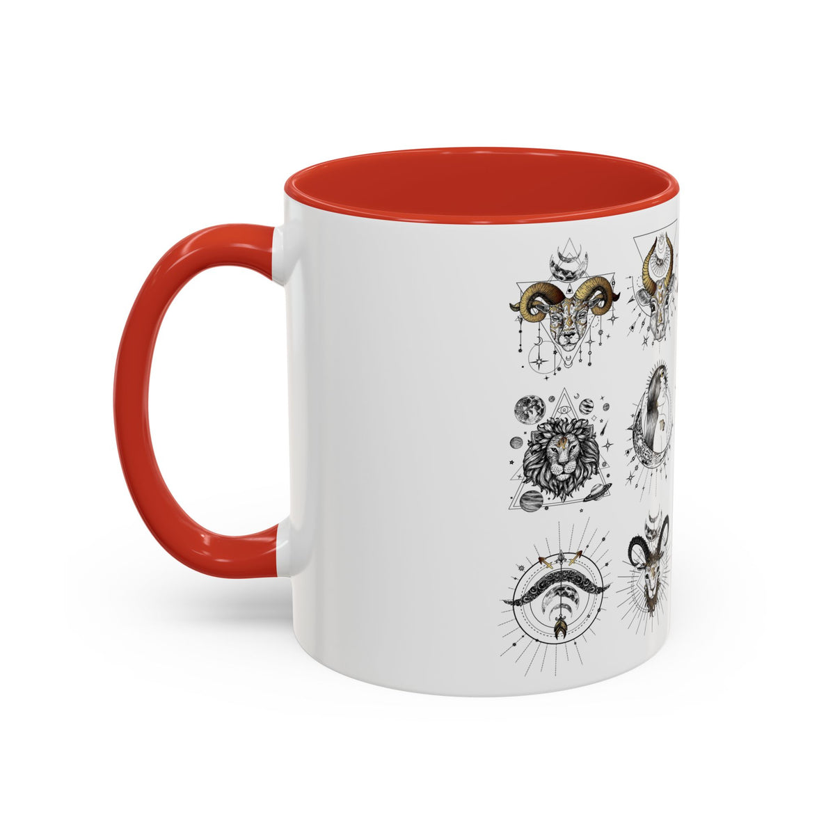 Zodiac Accent Ceramic Coffee Mug with Vibrant Horoscope Design 11oz & 15oz - Ira World Art LLC