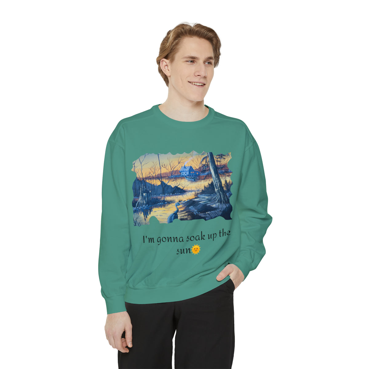 Unisex Garment-Dyed Sweatshirt - Ira World Art LLC
