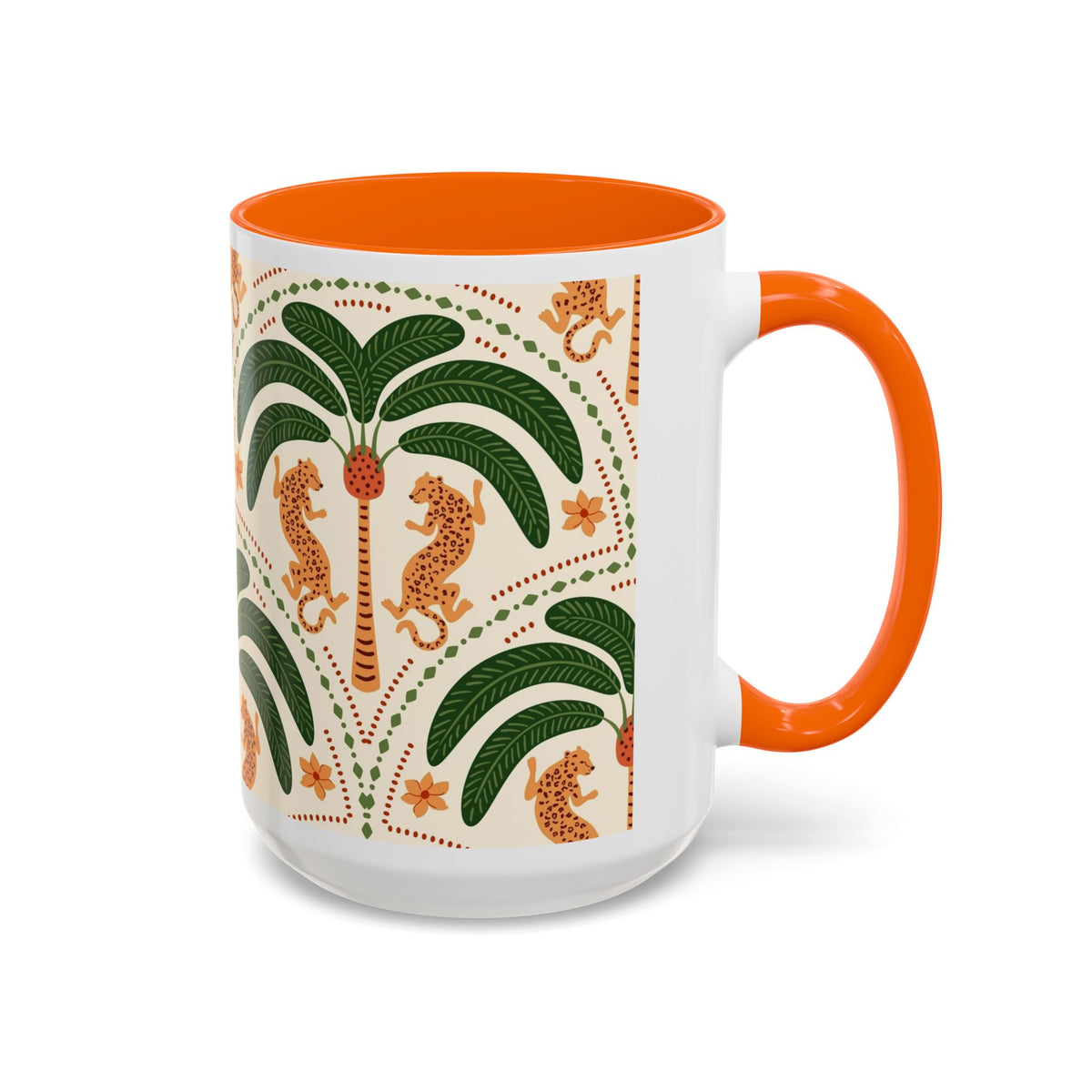 Tropical Ceramic Coffee Mug with Colorful Floral Design, 11oz & 15oz - Ira World Art LLC