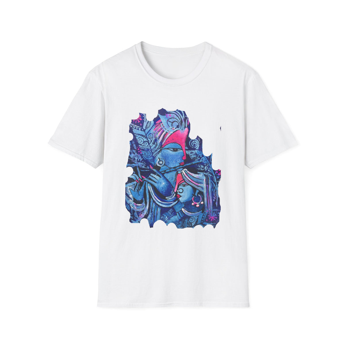 Radha Krishna Painting Print Unisex T-Shirt, Hindu Deity Tee, Spiritual Clothing, Religious Art Shirt, Festival Wear - Ira World Art LLC