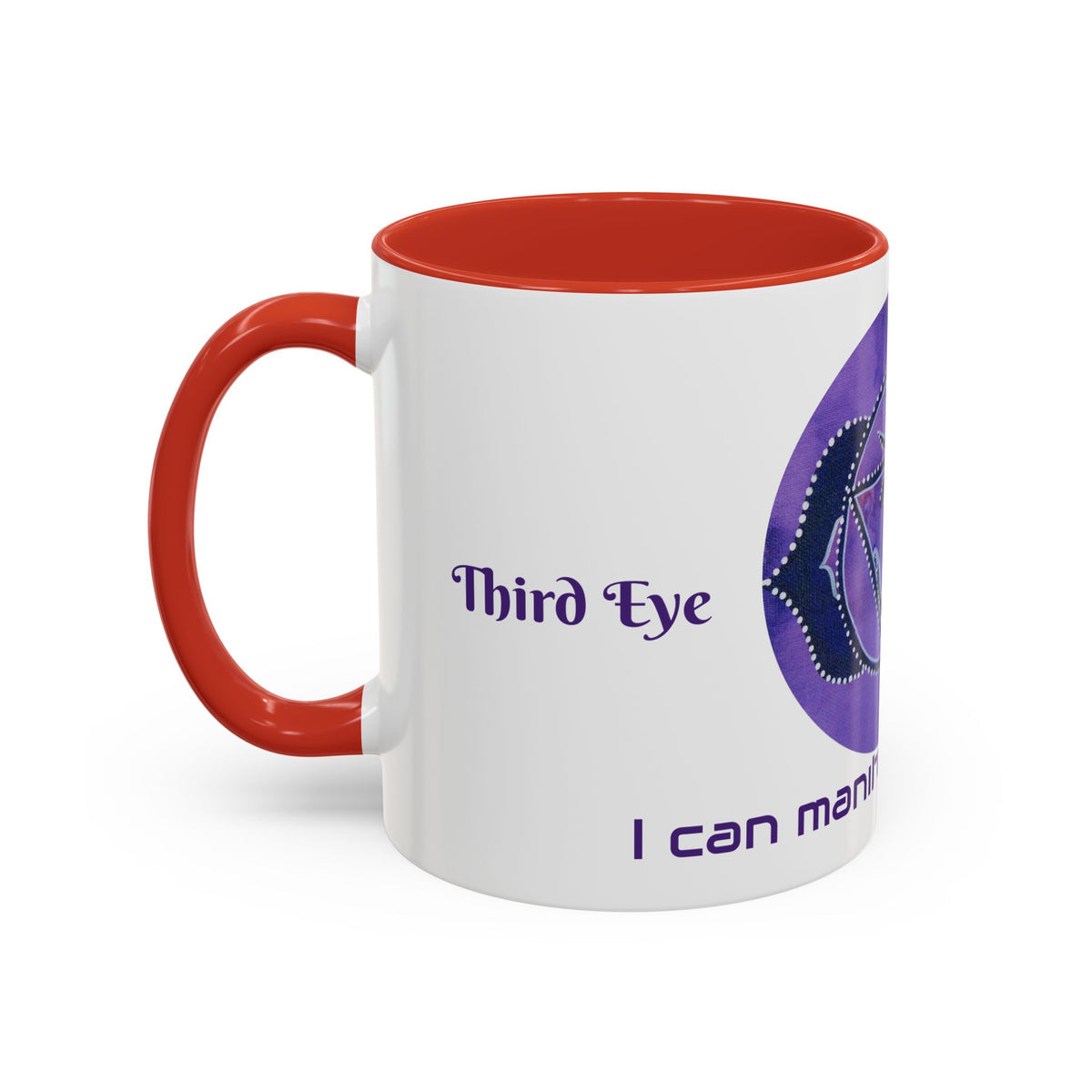 Third Eye Chakra Accent Mug 11oz with Colorful Design, Meditation Tea Mug - Ira World Art LLC