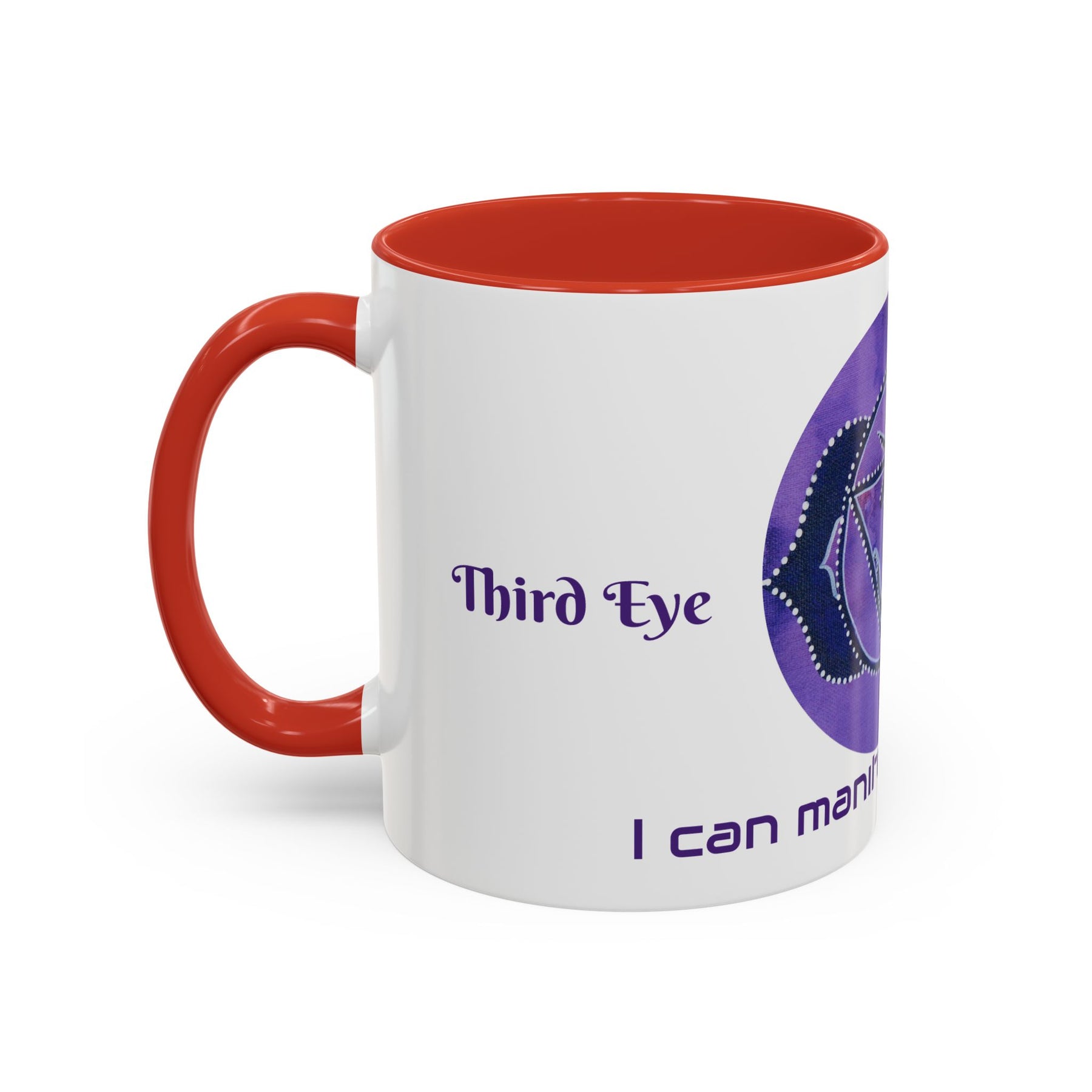 Third Eye Chakra Accent Mug 11oz with Colorful Design, Meditation Tea Mug - Ira World Art LLC
