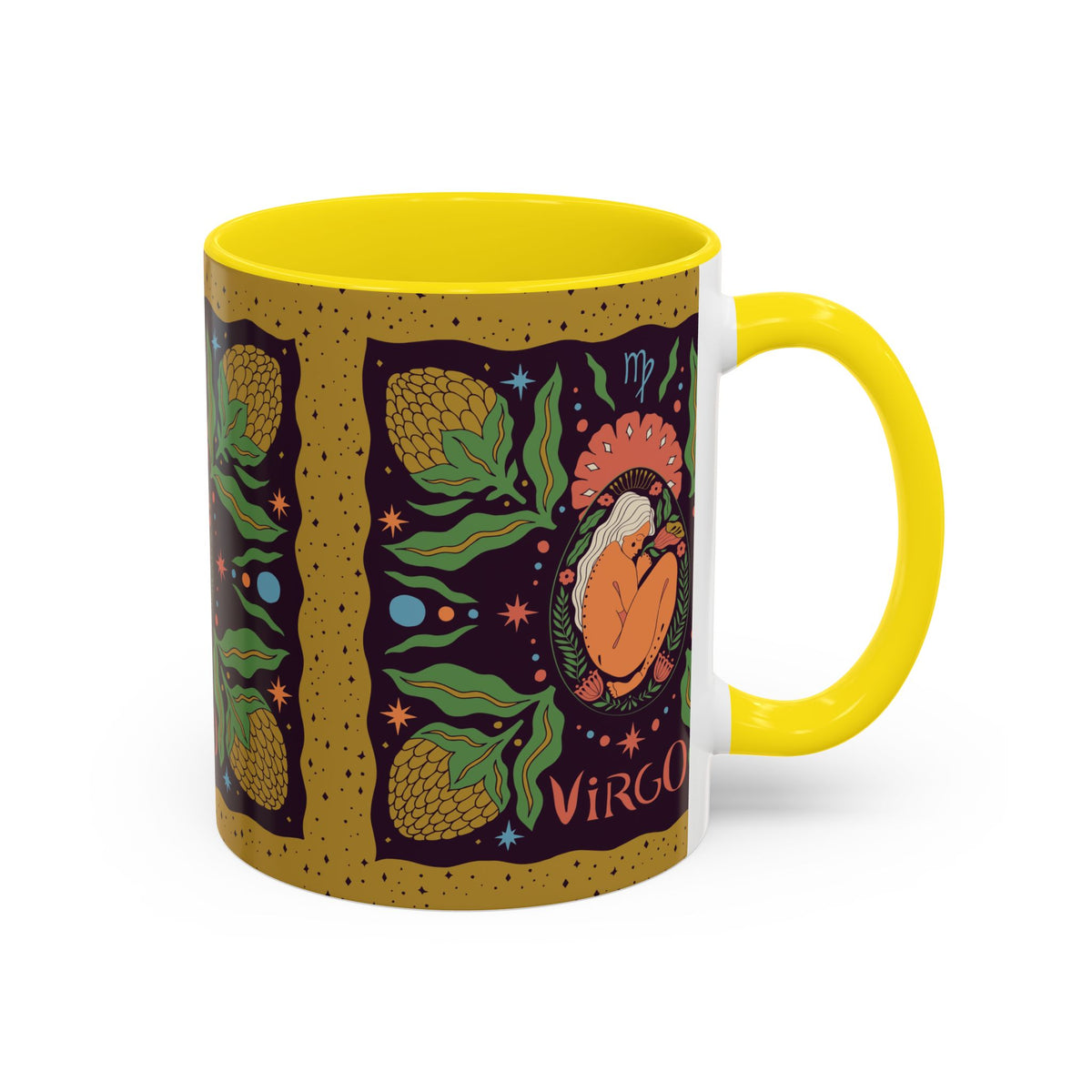 Virgo Zodiac Custom Coffee Mug, Colorful Ceramic 11oz and 15oz Design - Ira World Art LLC